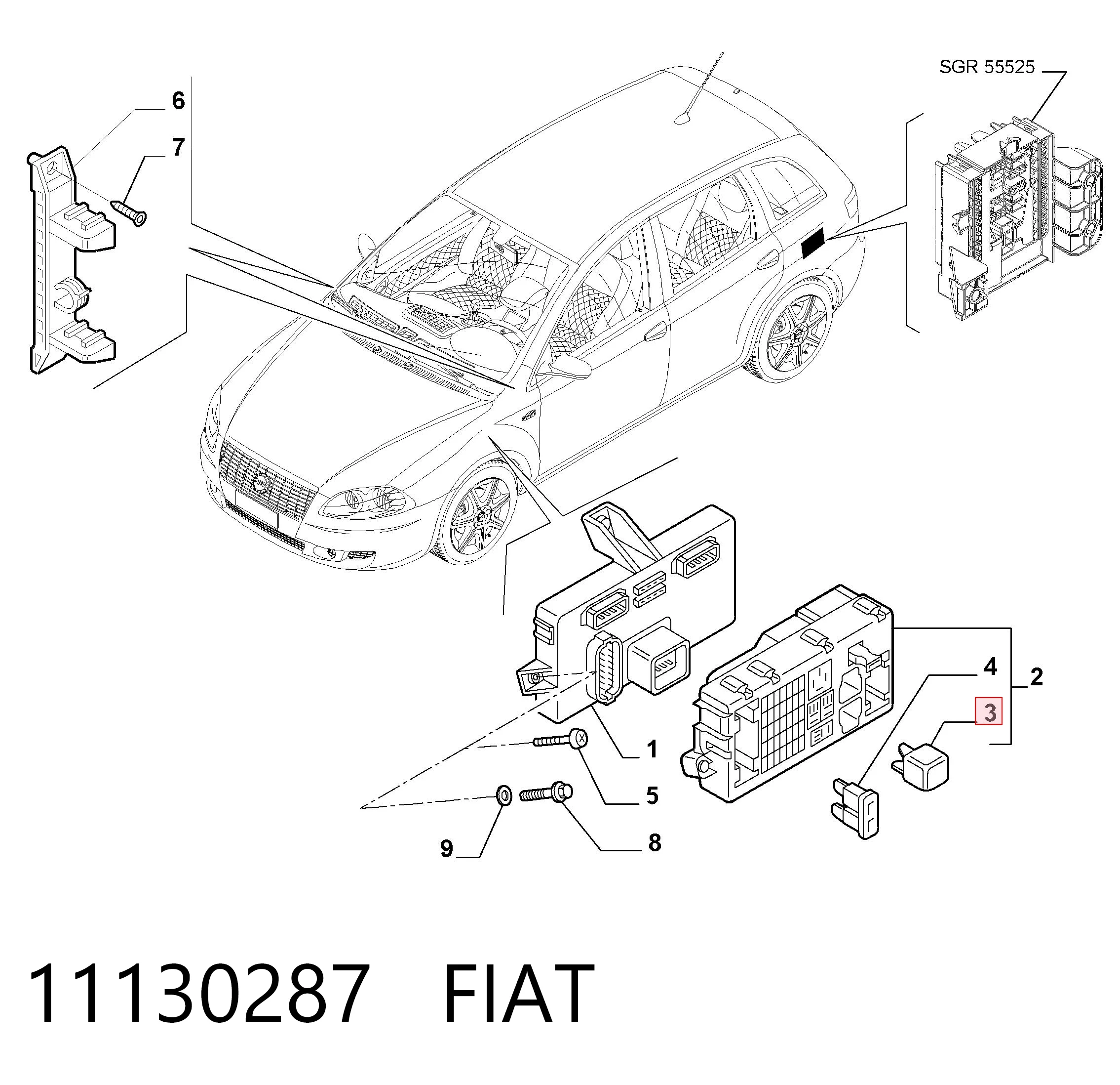 11130287 Fiat/Alfa/Lancia Relê de corrente alta