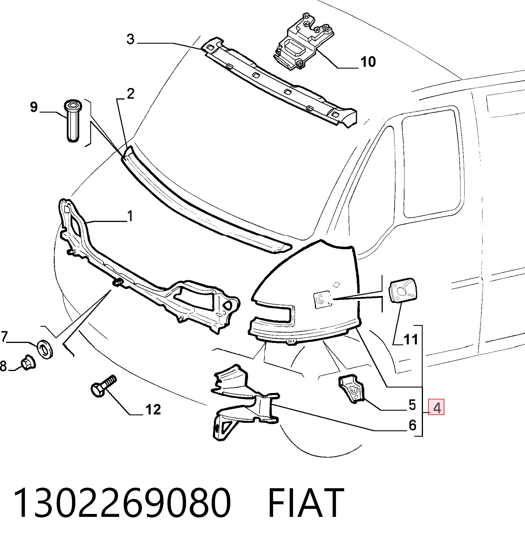 Pára-lama dianteiro direito para Fiat Ducato II 230L