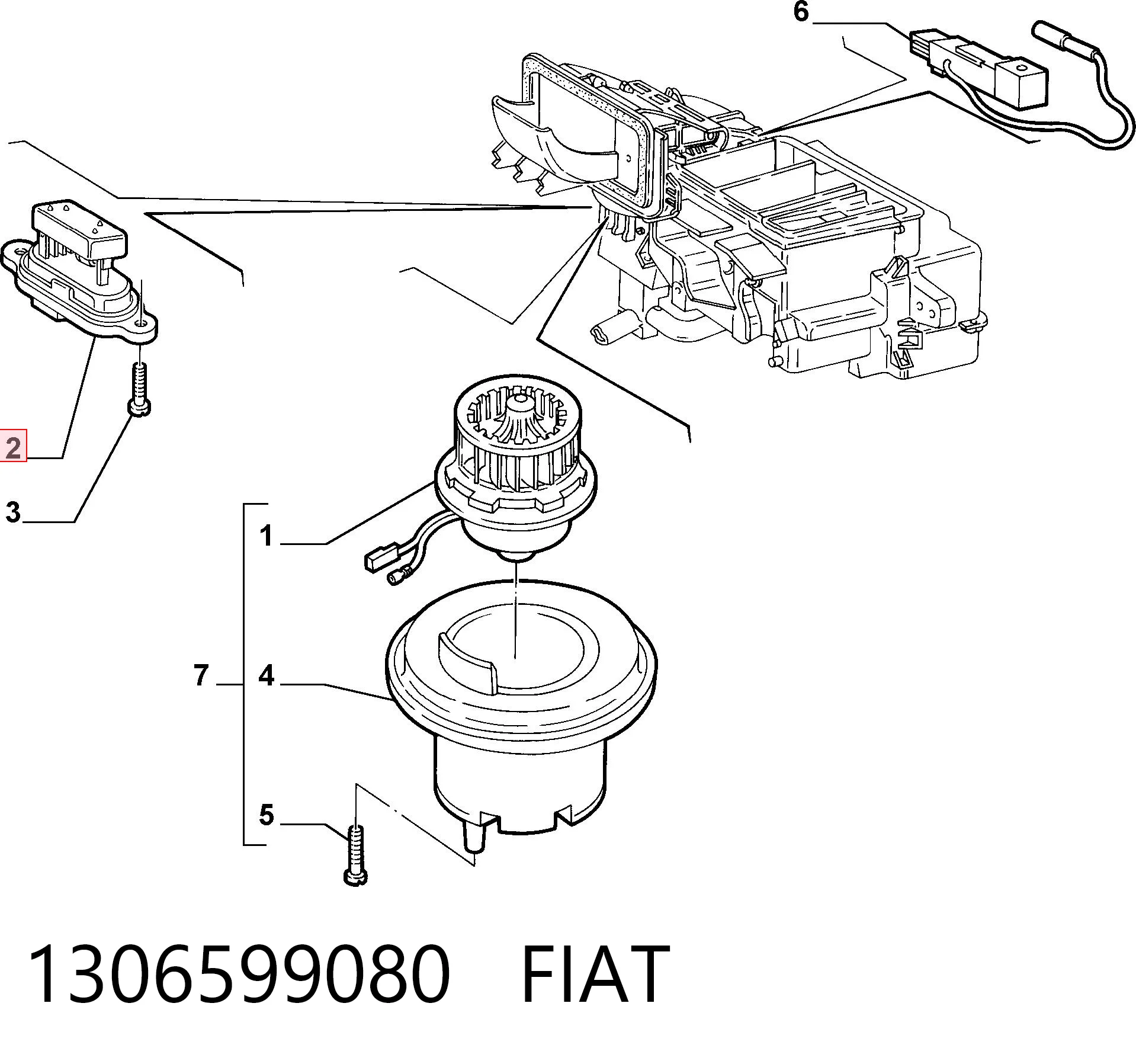 1306599080 Fiat/Alfa/Lancia Resistor (resistência) de ventilador de forno (de aquecedor de salão)