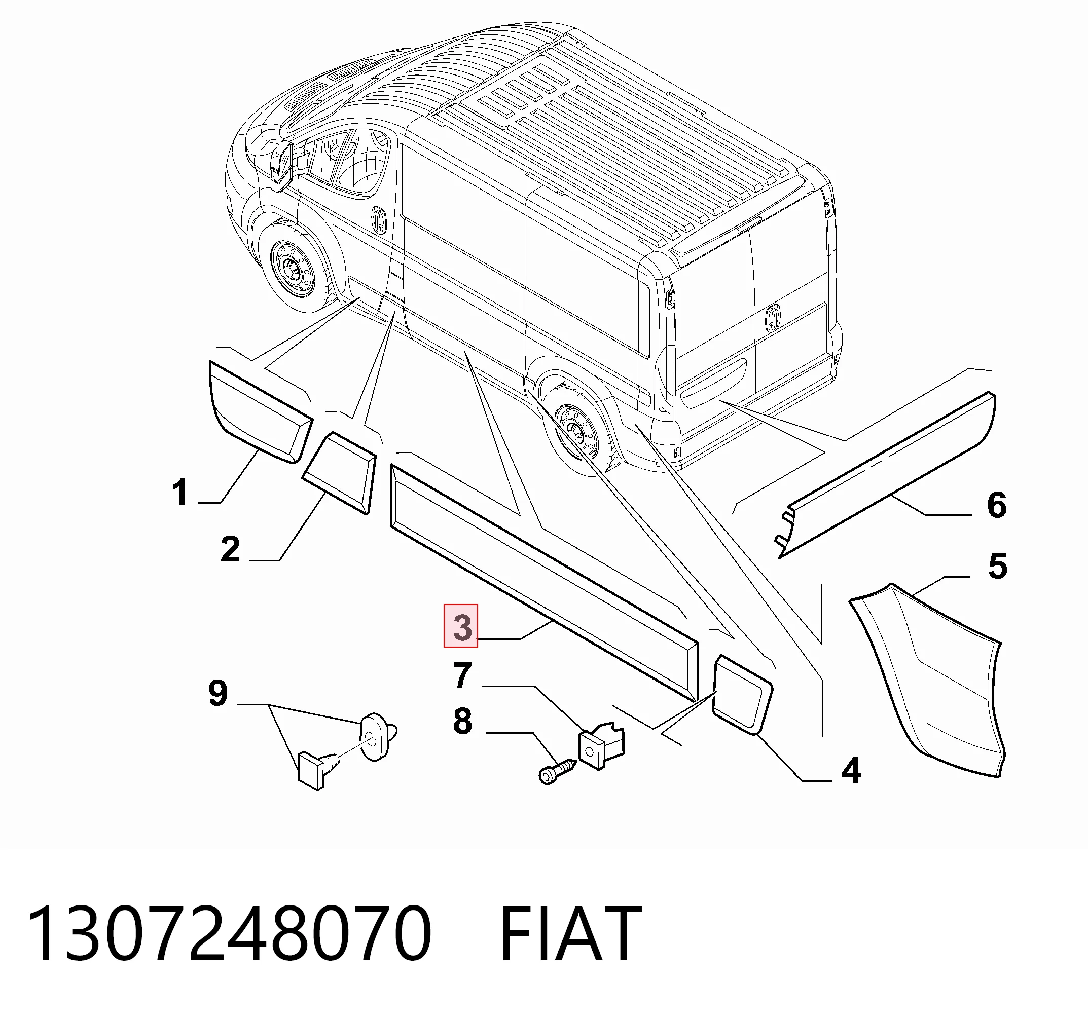 Compre 735422720 Chrysler Moldura da porta lateral (deslizante)