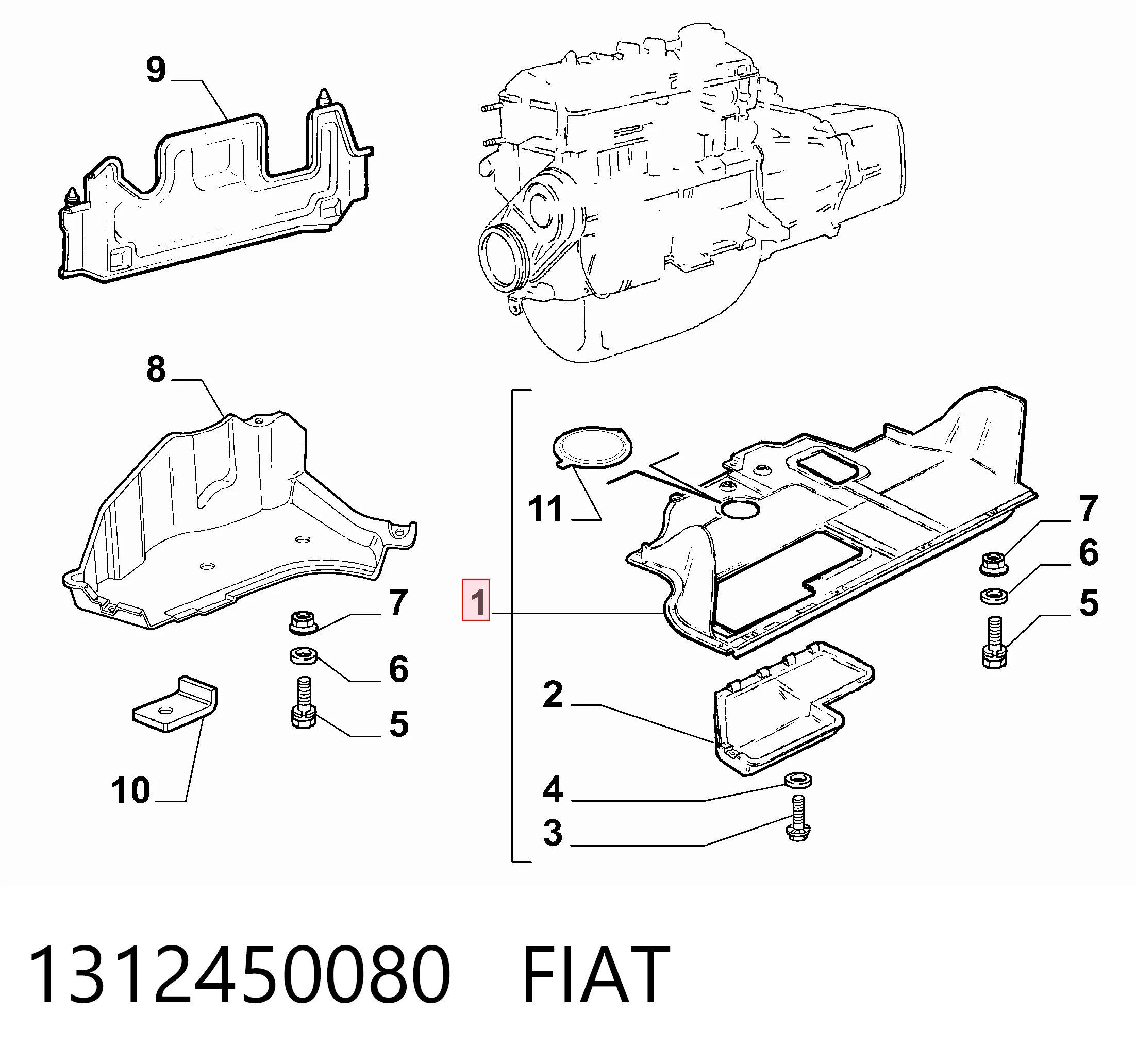 Proteção de motor, de panela (da seção de motor) Fiat Ducato preço, a partir de 59,30 USD