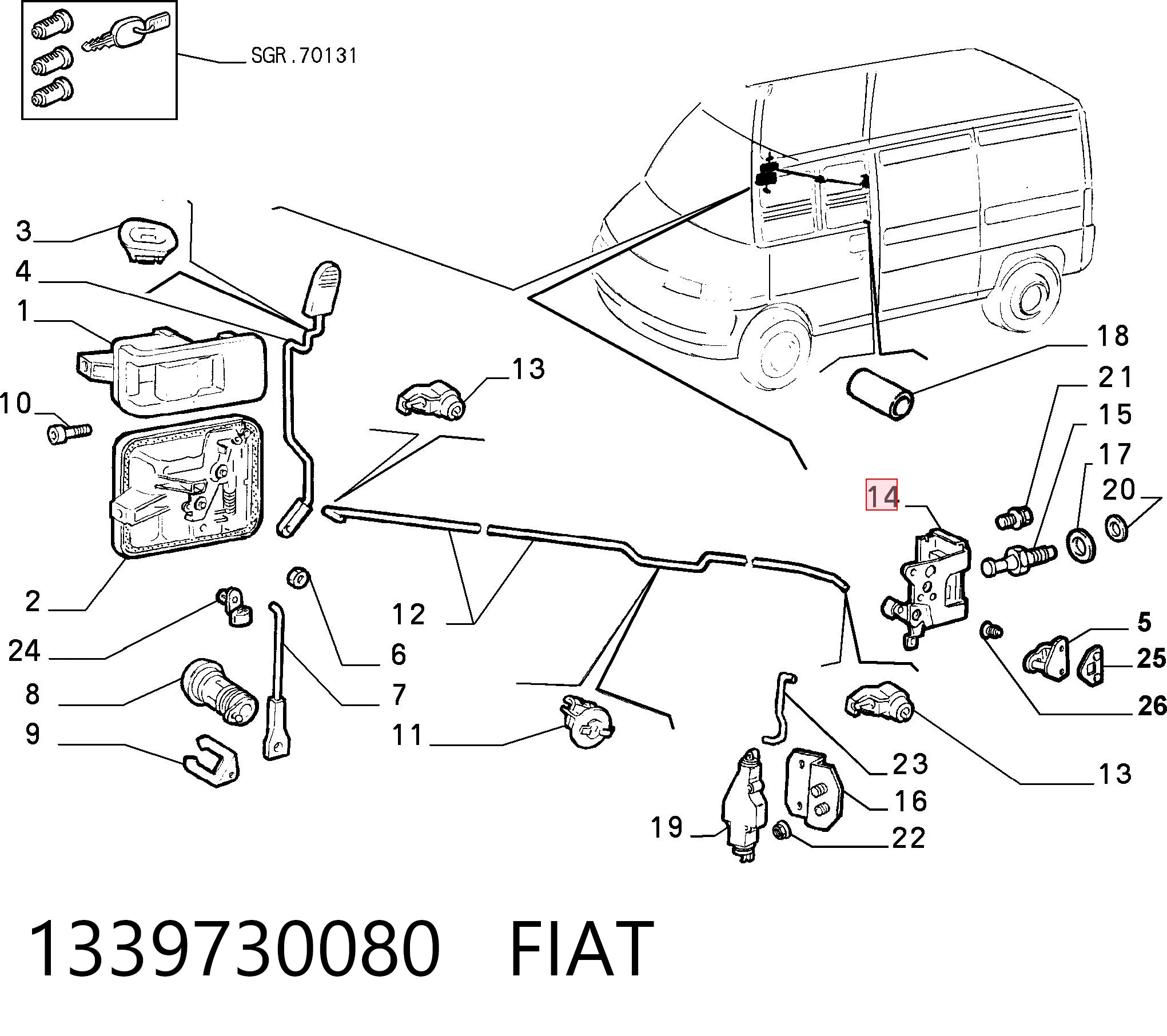 Fecho da porta dianteira esquerda para Peugeot Boxer I 230L
