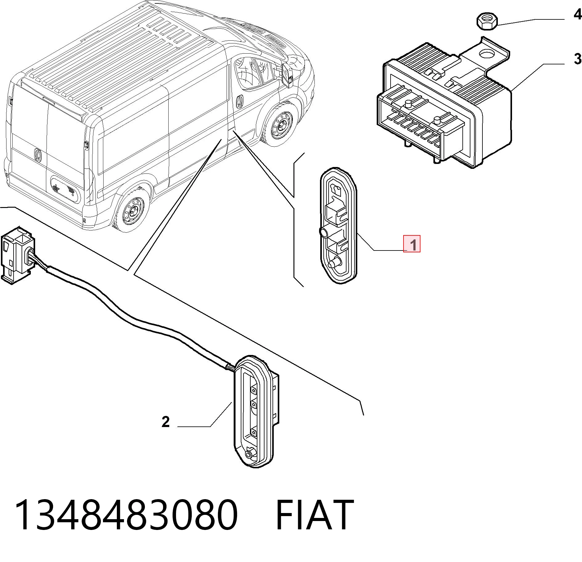 Compre 1348483080 Chrysler Sensor de fechamento de portas (interruptor de fim de carreira), da porta deslizante, na carroçaria
