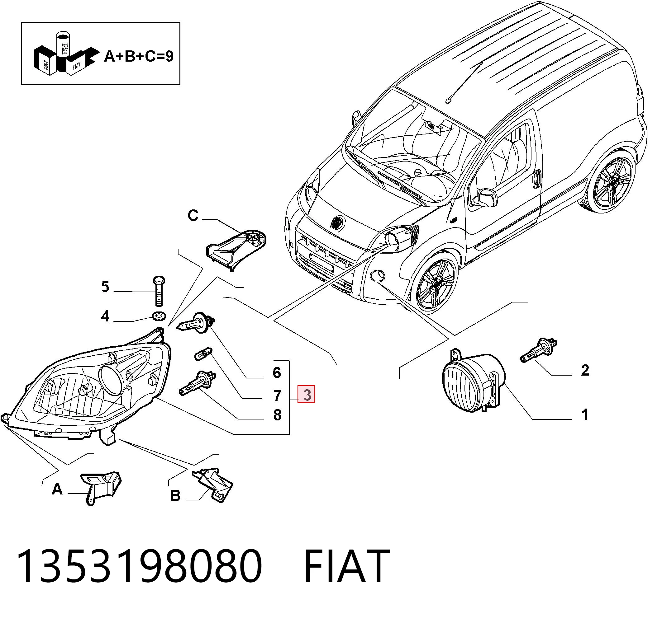 Luz esquerda Fiat Fiorino  225 ao melhor preço