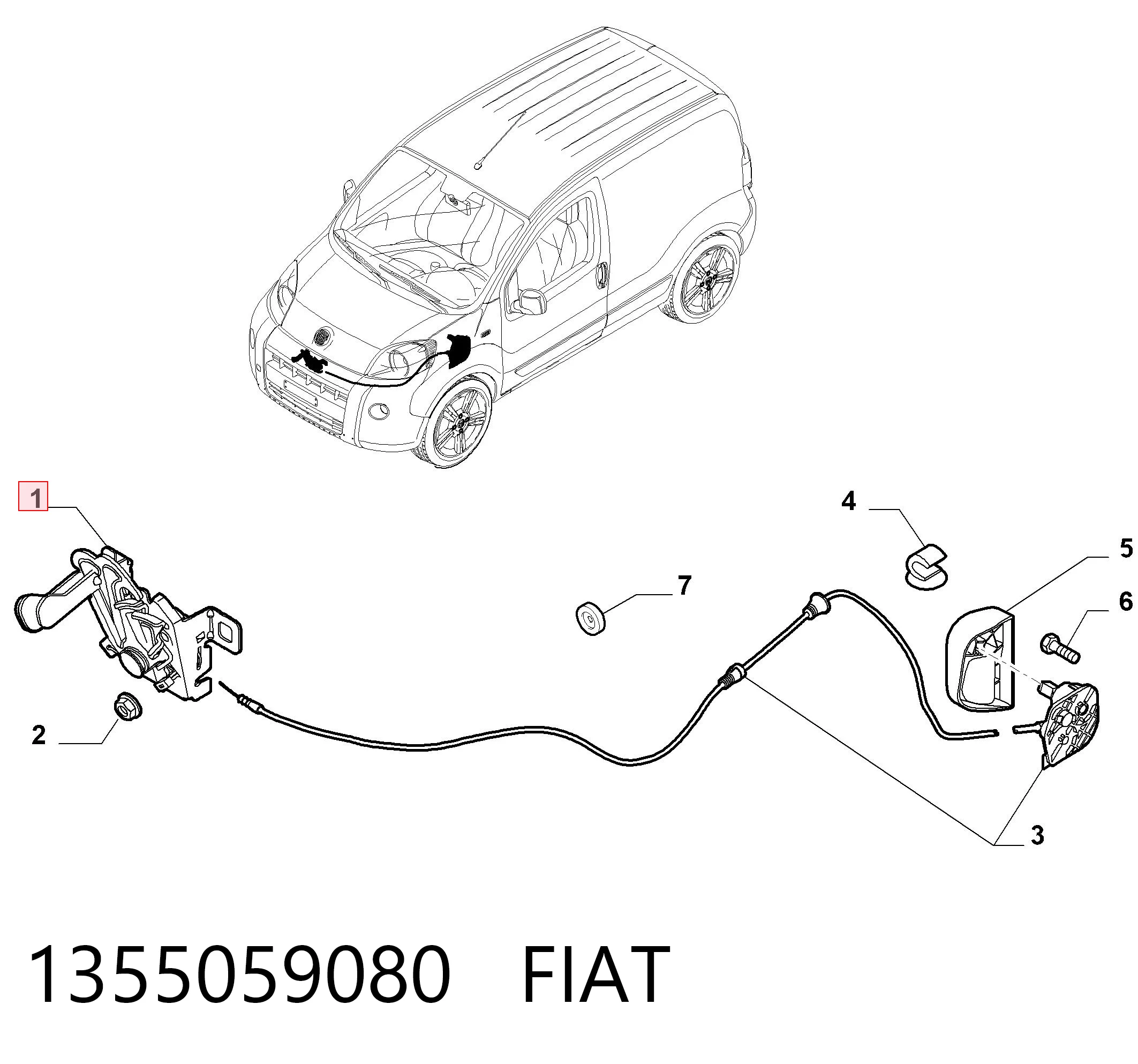 Fecho da capota para Fiat Fiorino  225