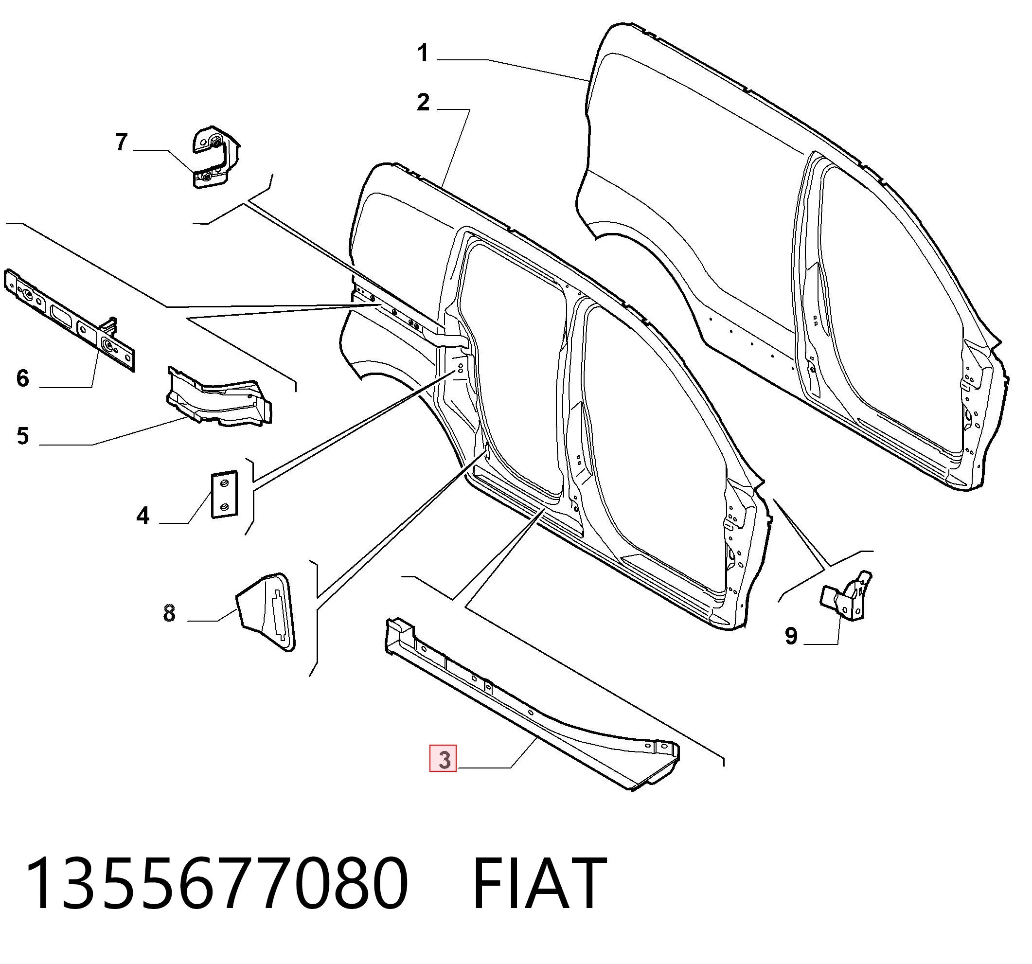 Acesso externo direito Fiat Fiorino  225 ao melhor preço