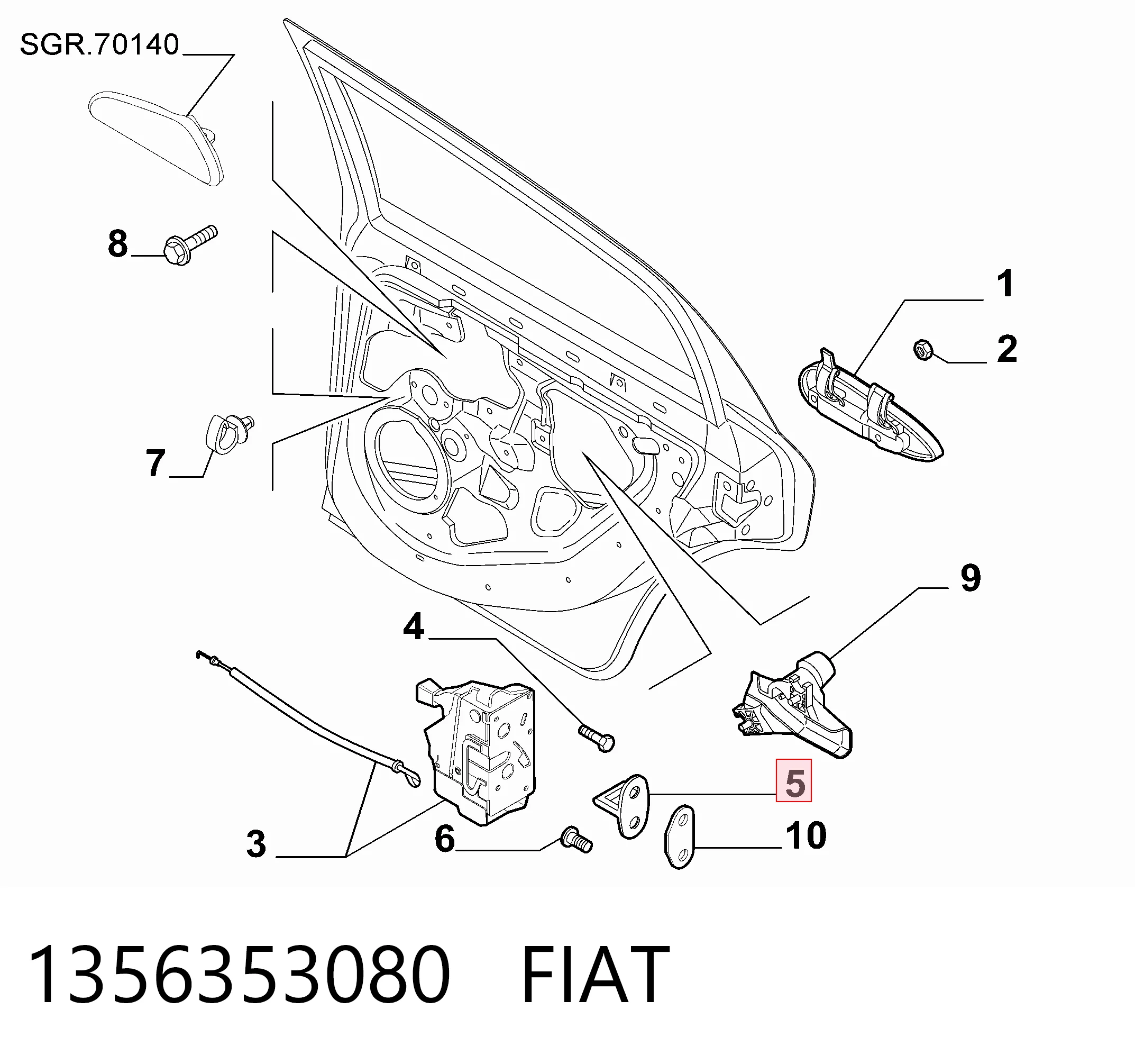 Compre RM8050 Goodrem Gozno de garra (parte complementar) de fecho da porta dianteira