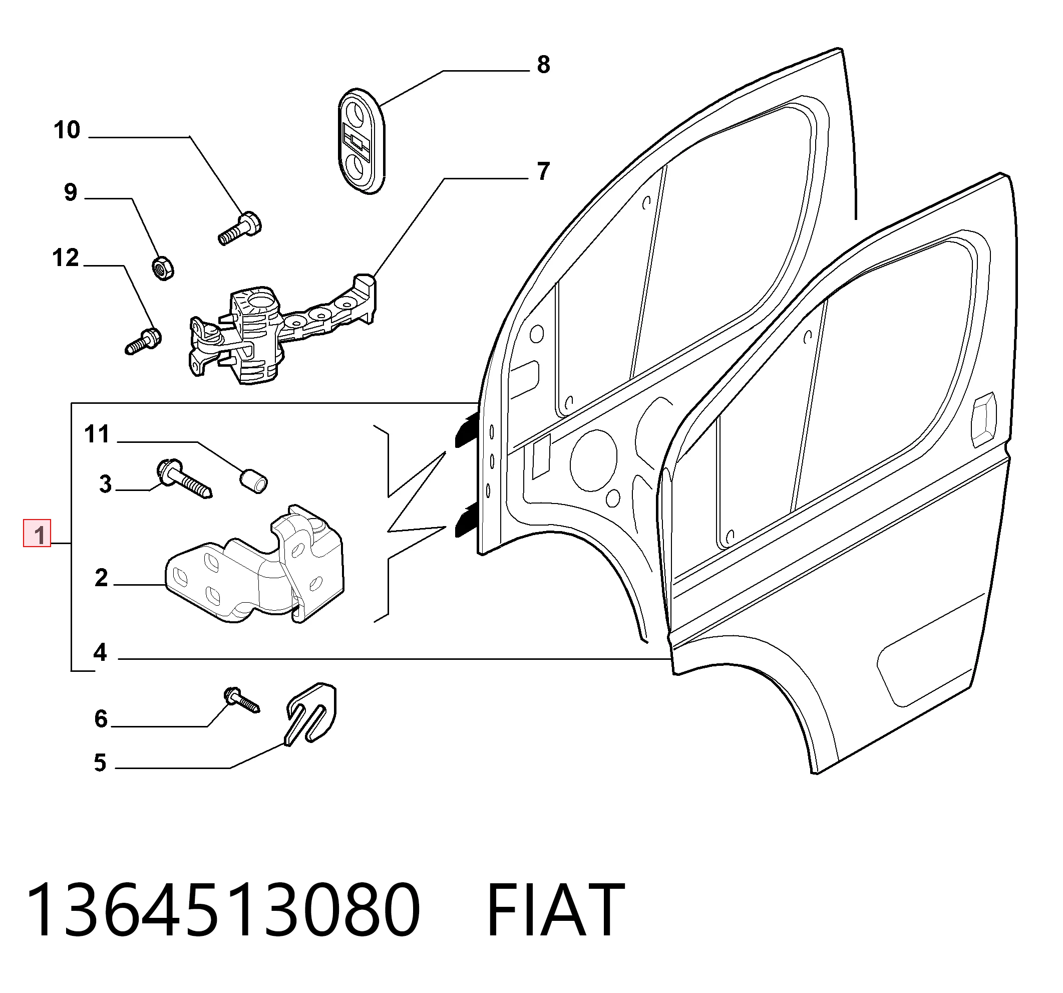 Porta dianteira esquerda para Fiat Ducato III 250