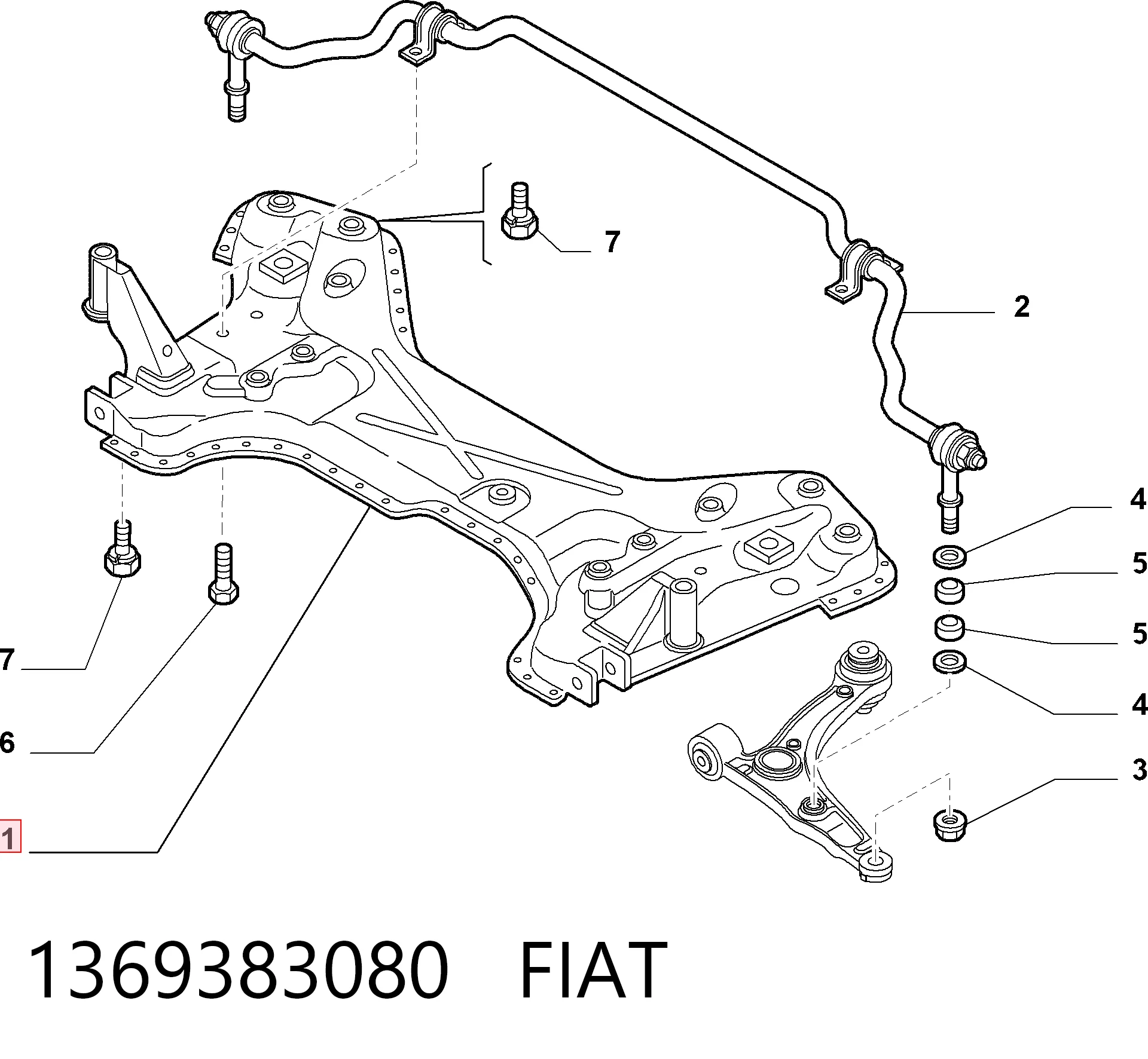 Viga de suspensão dianteira (plataforma veicular) Fiat Ducato III 250 ao melhor preço