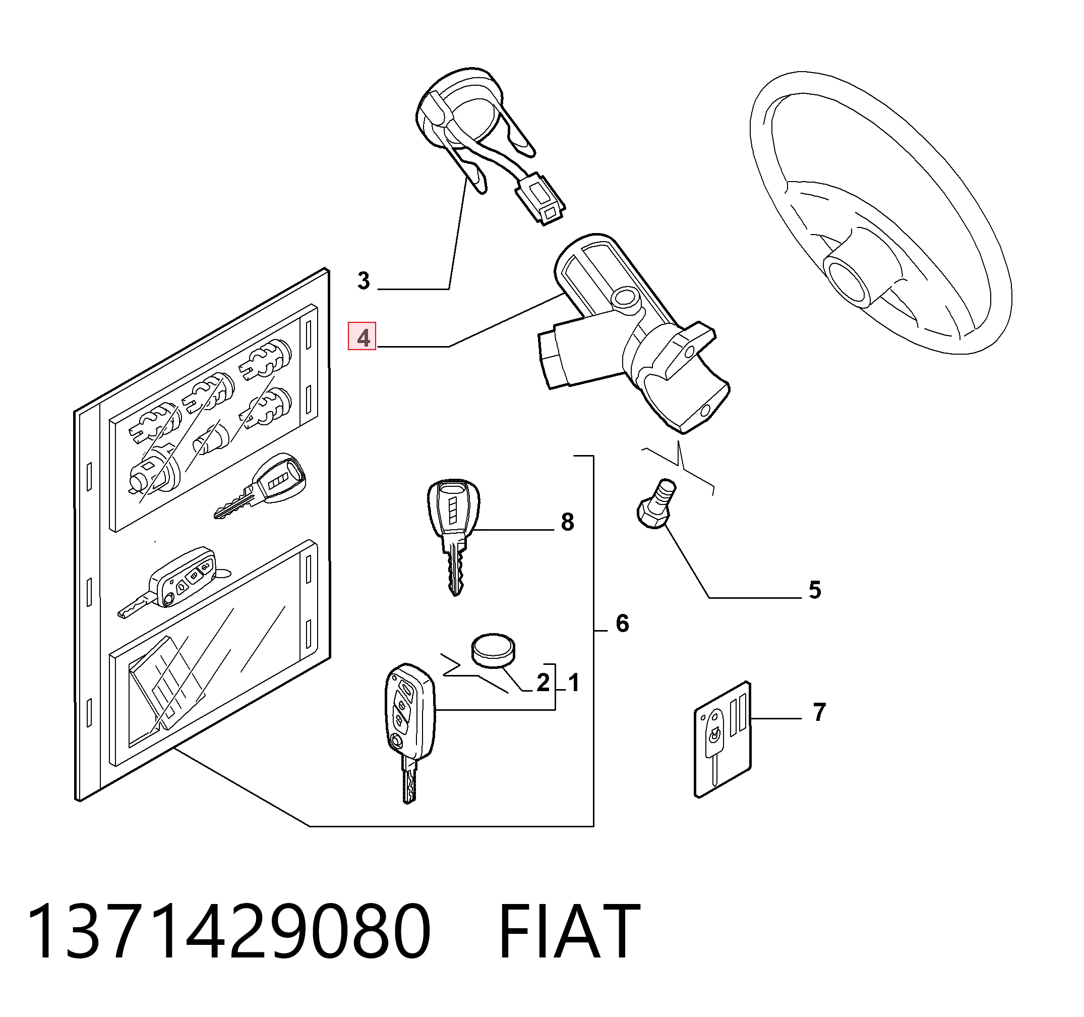 1371429080 Fiat/Alfa/Lancia Fecho de ignição