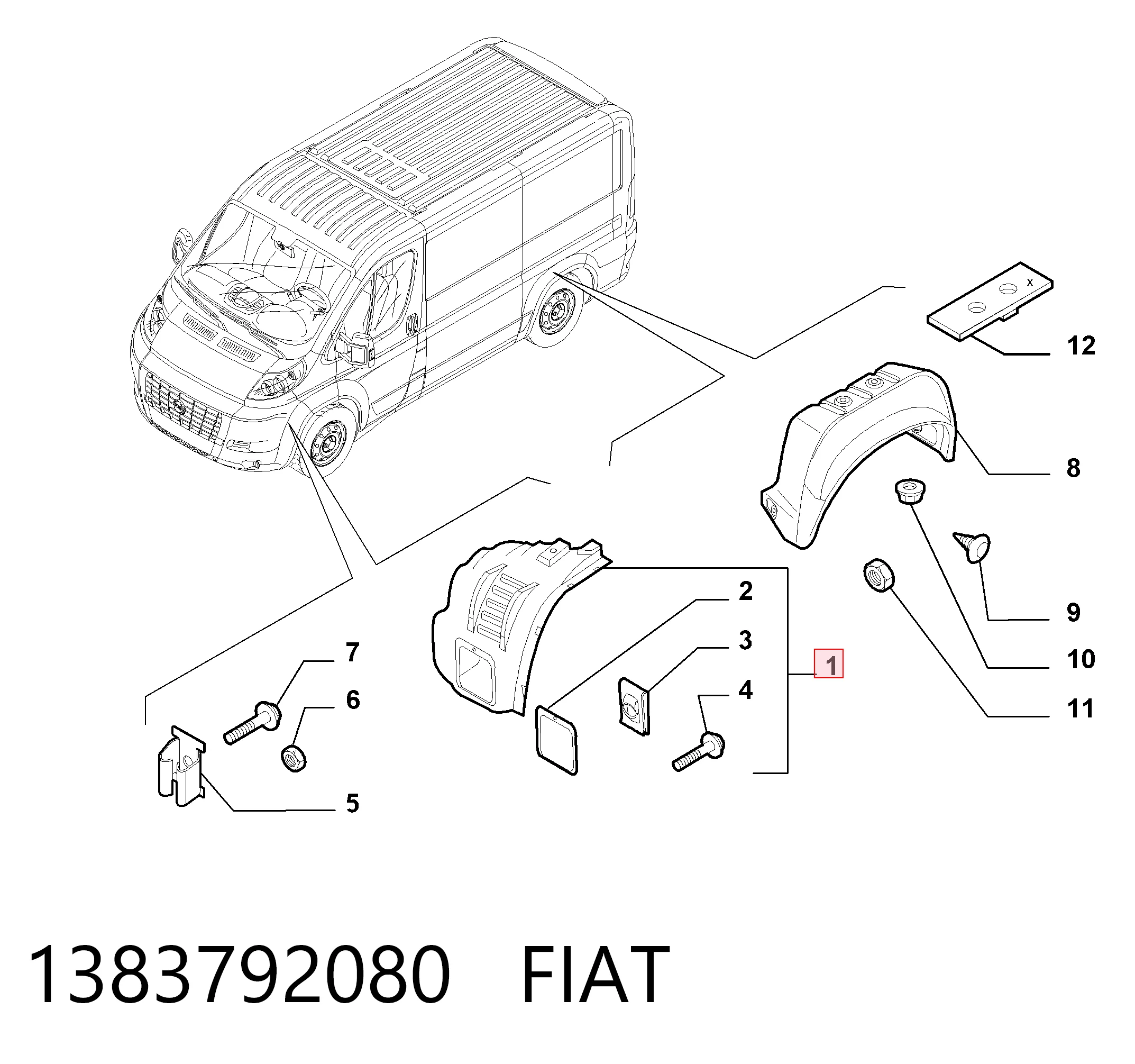 Guarda-barras direito do pára-lama dianteiro Fiat Ducato III 250 ao melhor preço