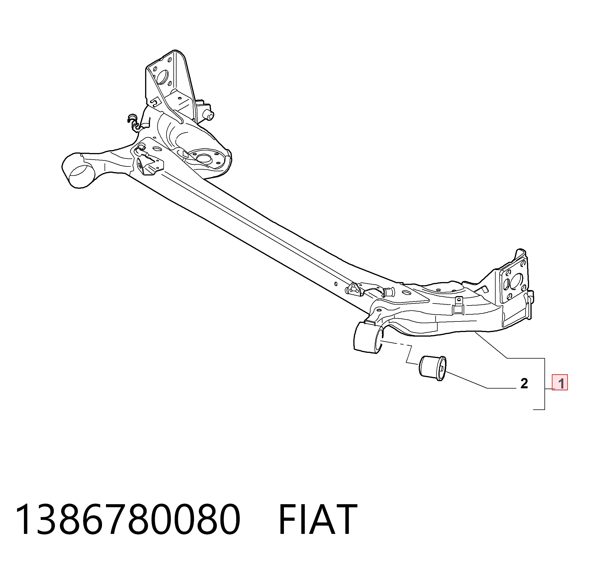 Viga de suspensão traseira (plataforma veicular) para Fiat Qubo  225
