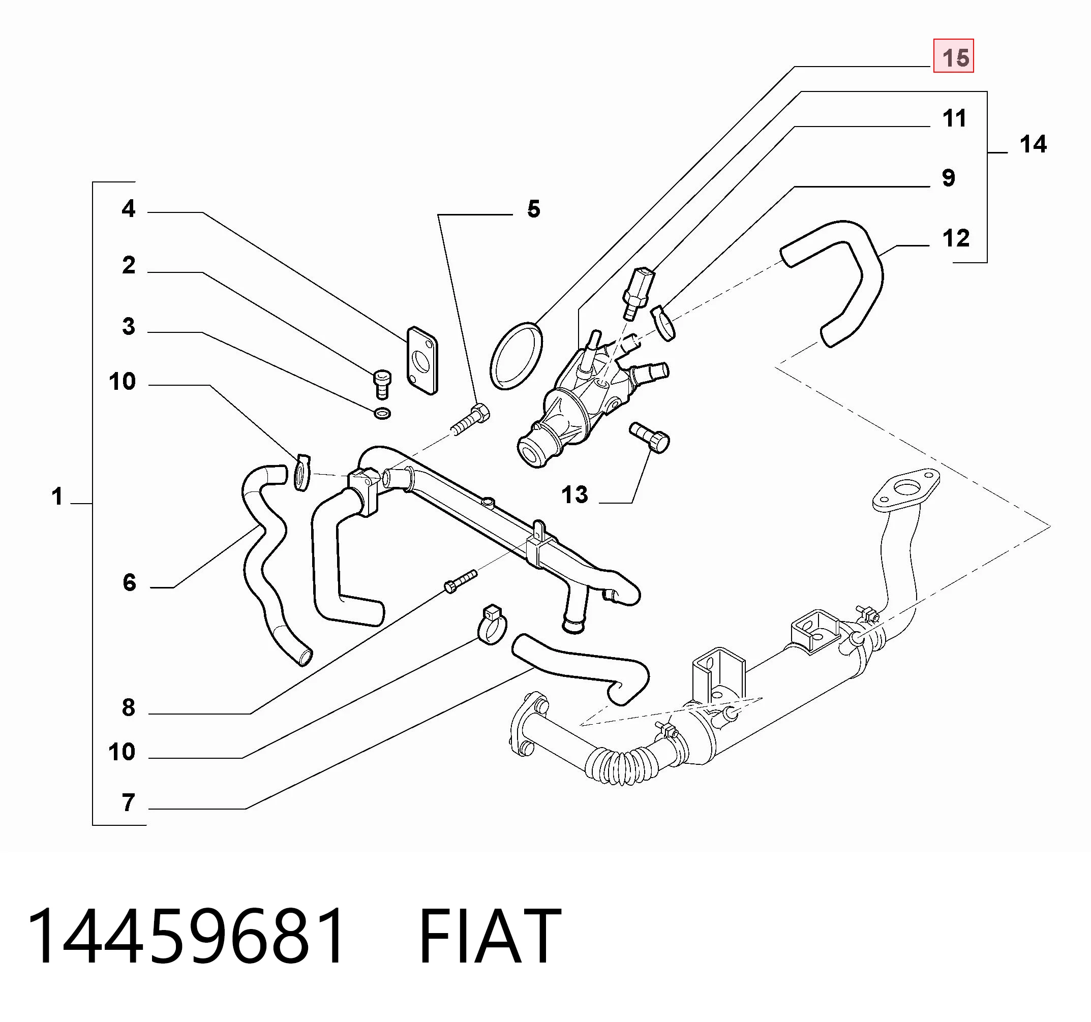 Vedante de termostato para Fiat Stilo 192