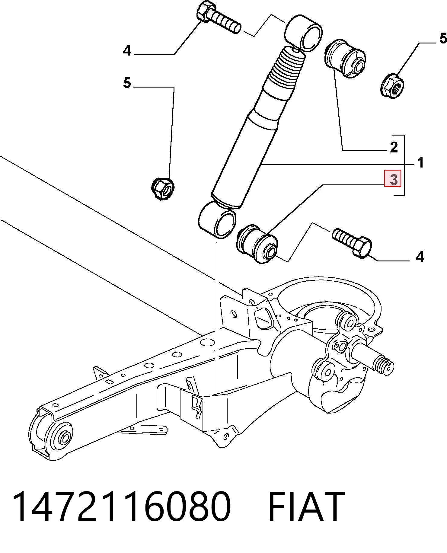 Bloco silencioso de amortecedor traseiro para Fiat Scudo  270