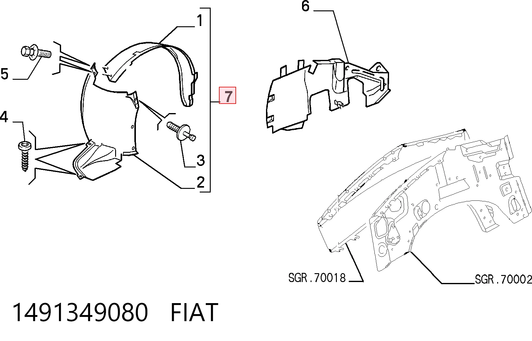  Guarda-barras direito do pára-lama dianteiro Fiat Scudo COMBINATO carrinha (220P) (1996 - 2006) COMBINATO