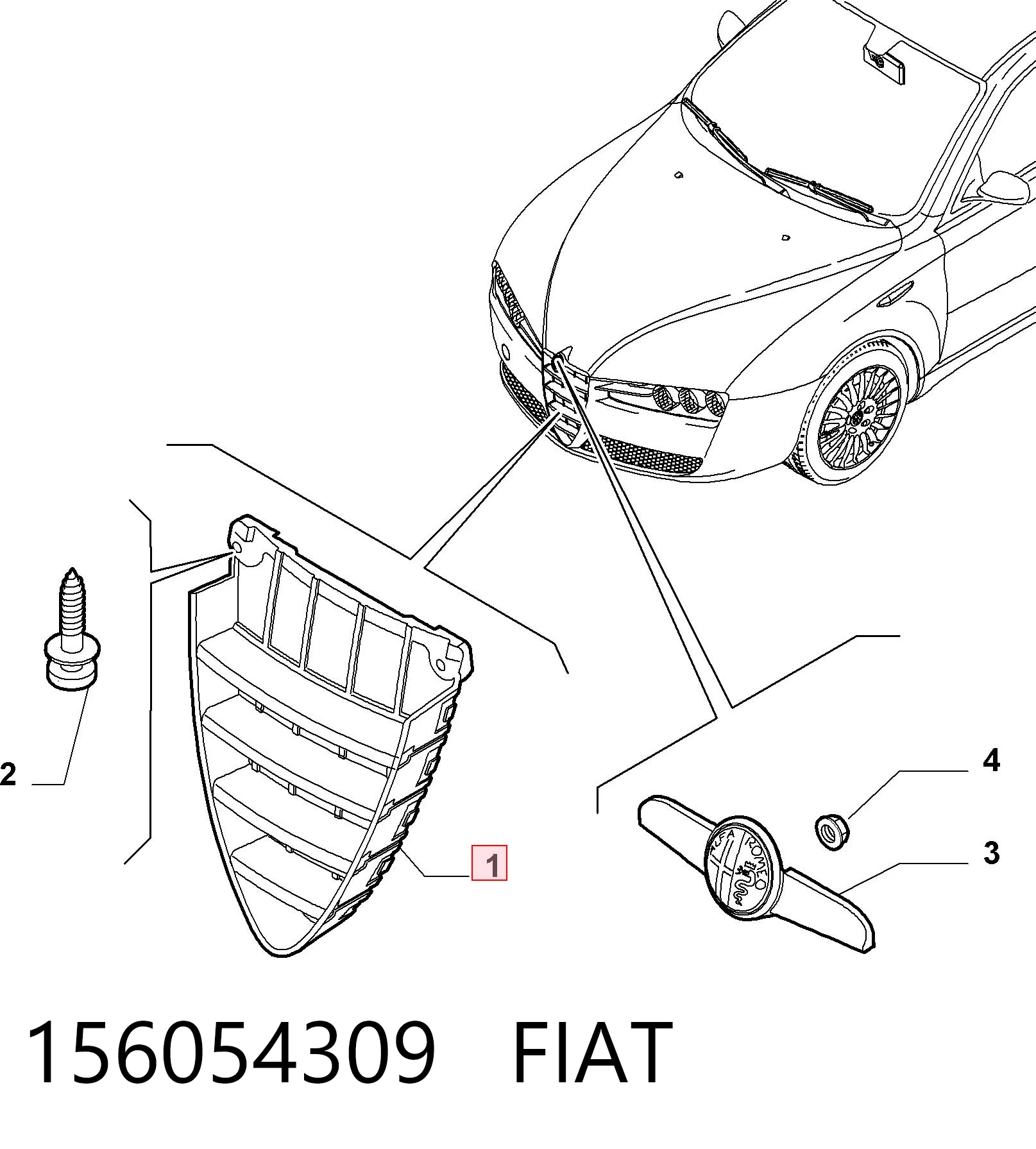 Compre Grelha do radiador Alfa Romeo 159 