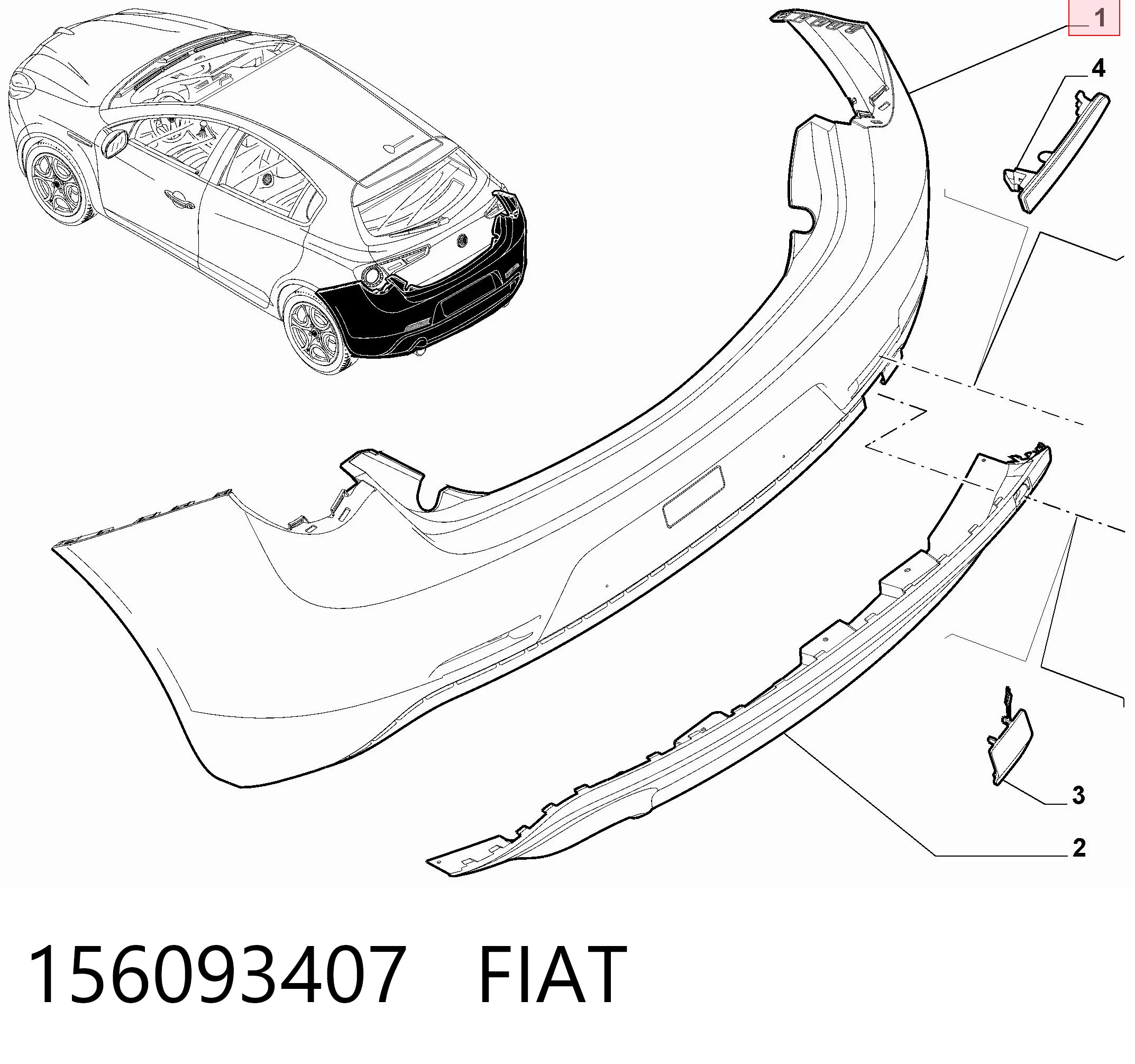 Pára-choque traseiro Alfa Romeo Giulietta  940 ao melhor preço