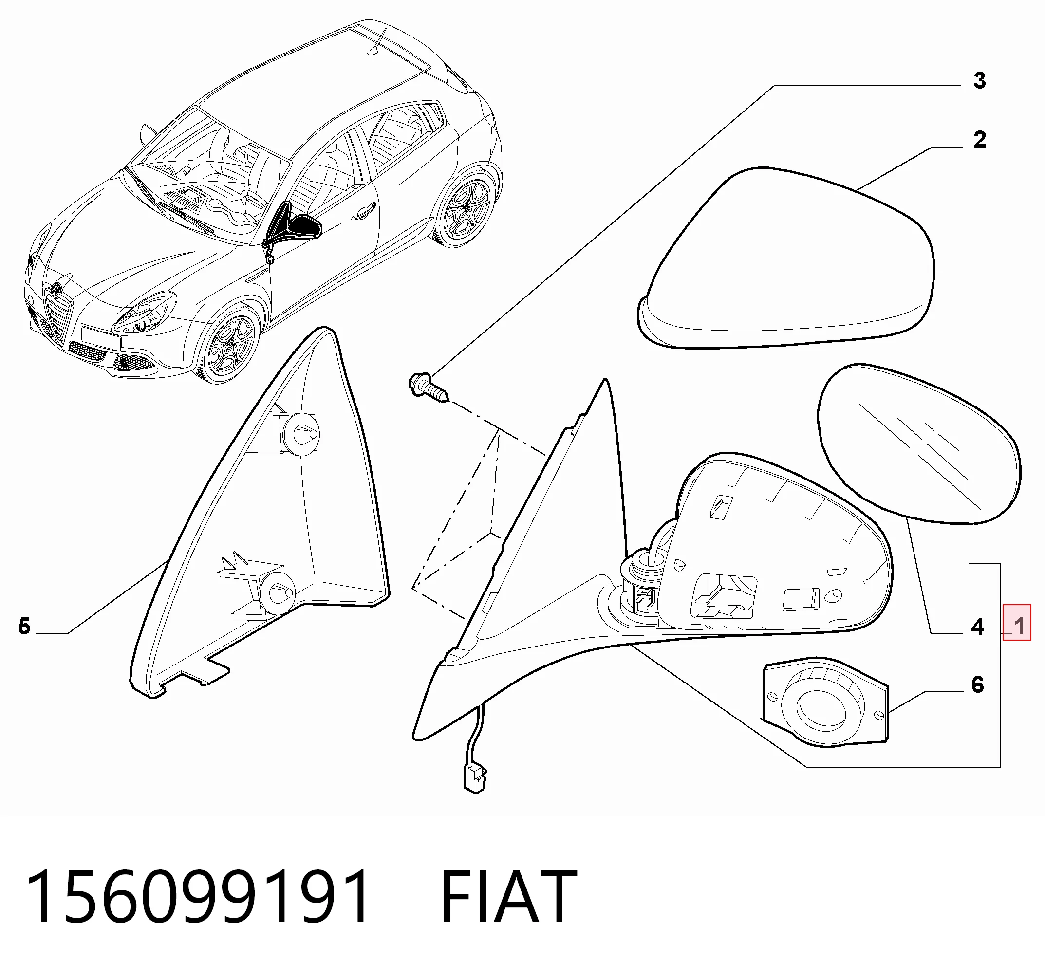 Espelho de retrovisão esquerdo Alfa Romeo Giulietta preço, a partir de 135,91 USD