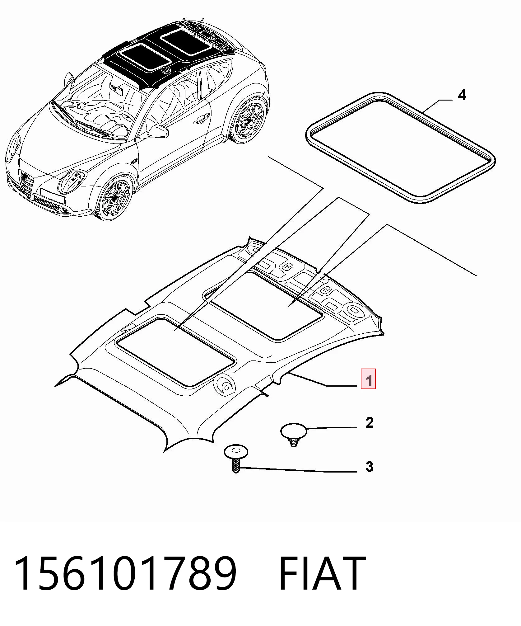Revestimento do teto Alfa Romeo Mito  955 ao melhor preço