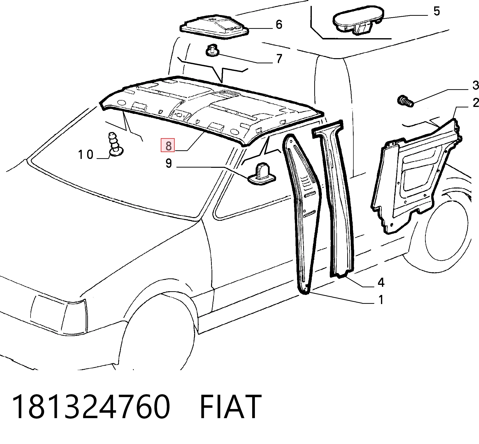Revestimento do teto Fiat Fiorino  146 Uno ao melhor preço