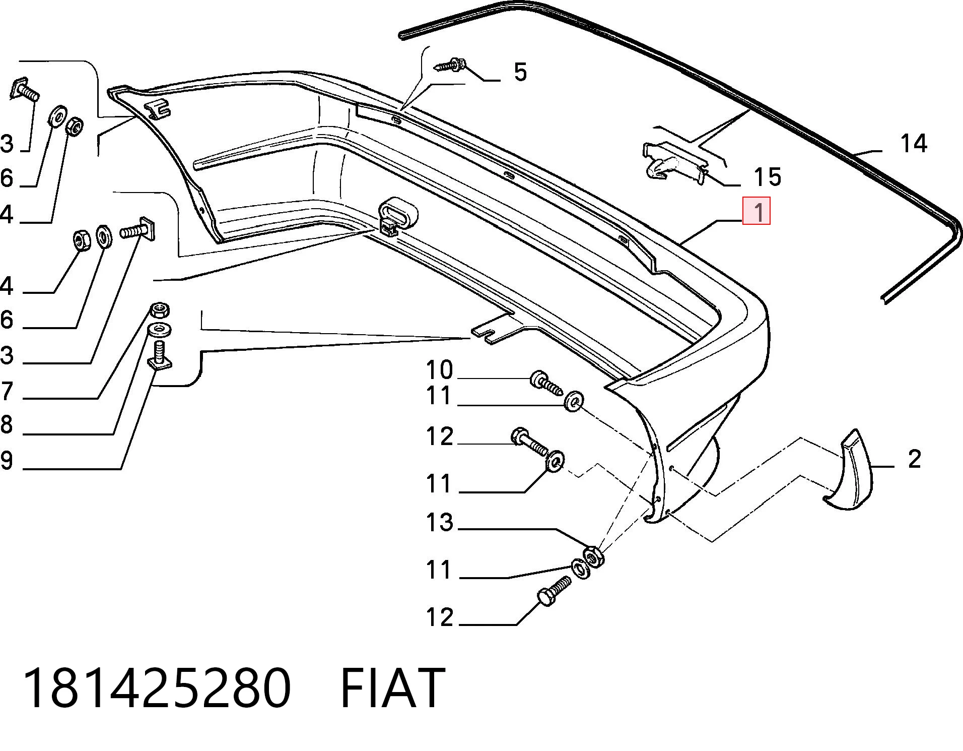 Pára-choque traseiro Fiat Uno  146A ao melhor preço