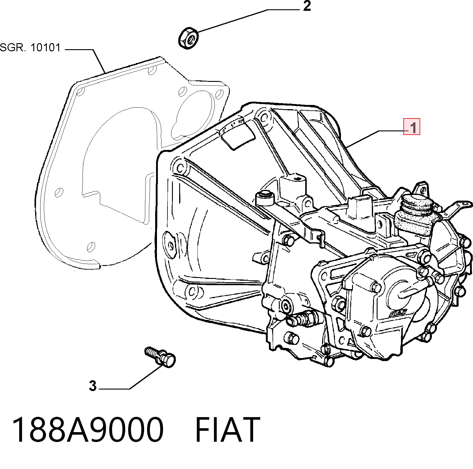 188A9000 Fiat/Alfa/Lancia Motor montado
