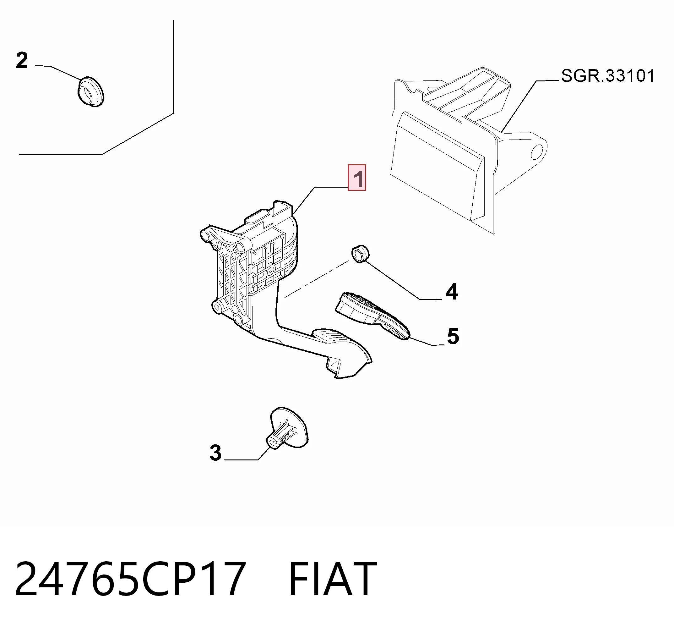 Compre Pedal de gás (de acelerador) Fiat 500 