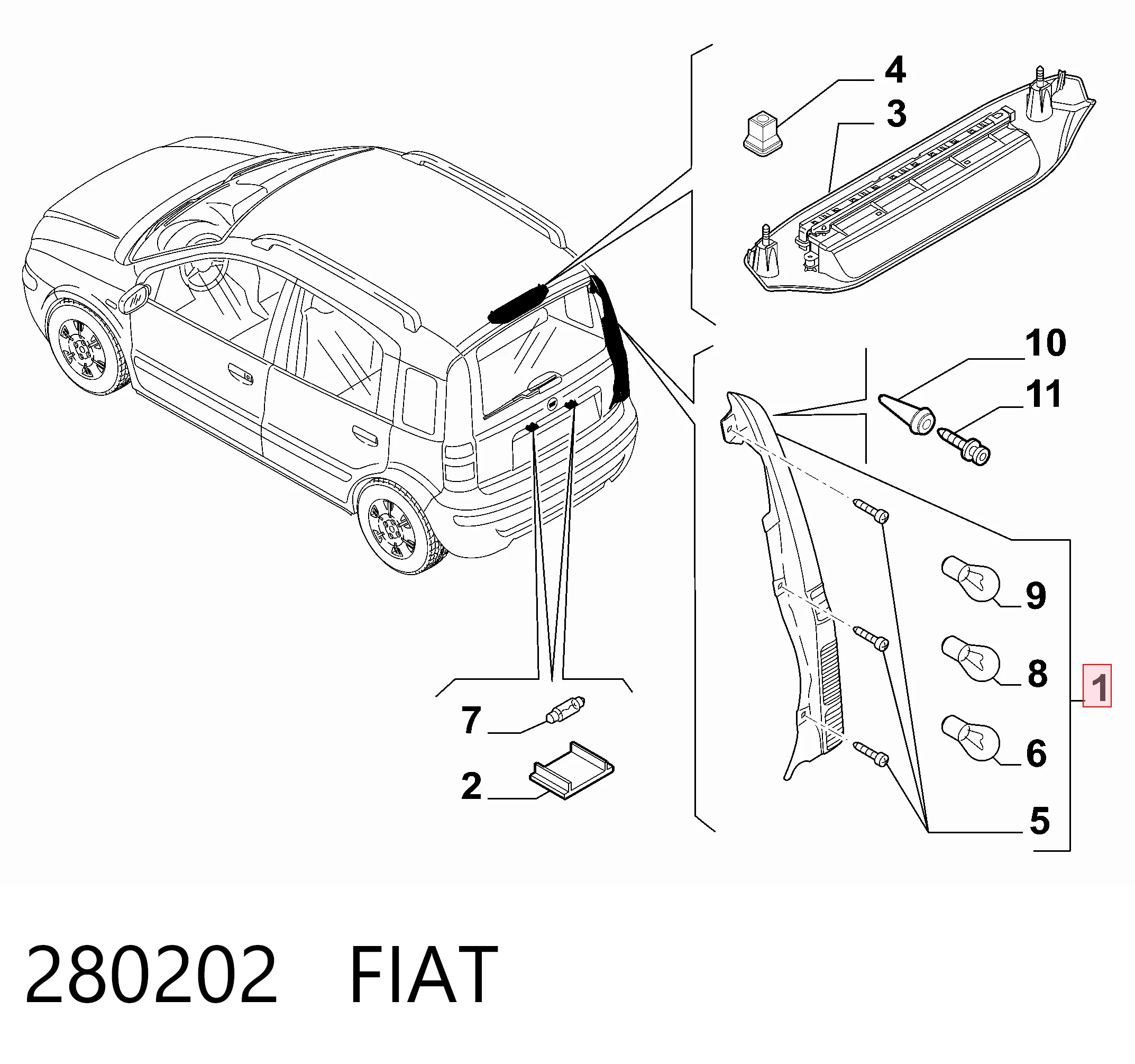 Compre Lanterna traseira direita Fiat Panda 2