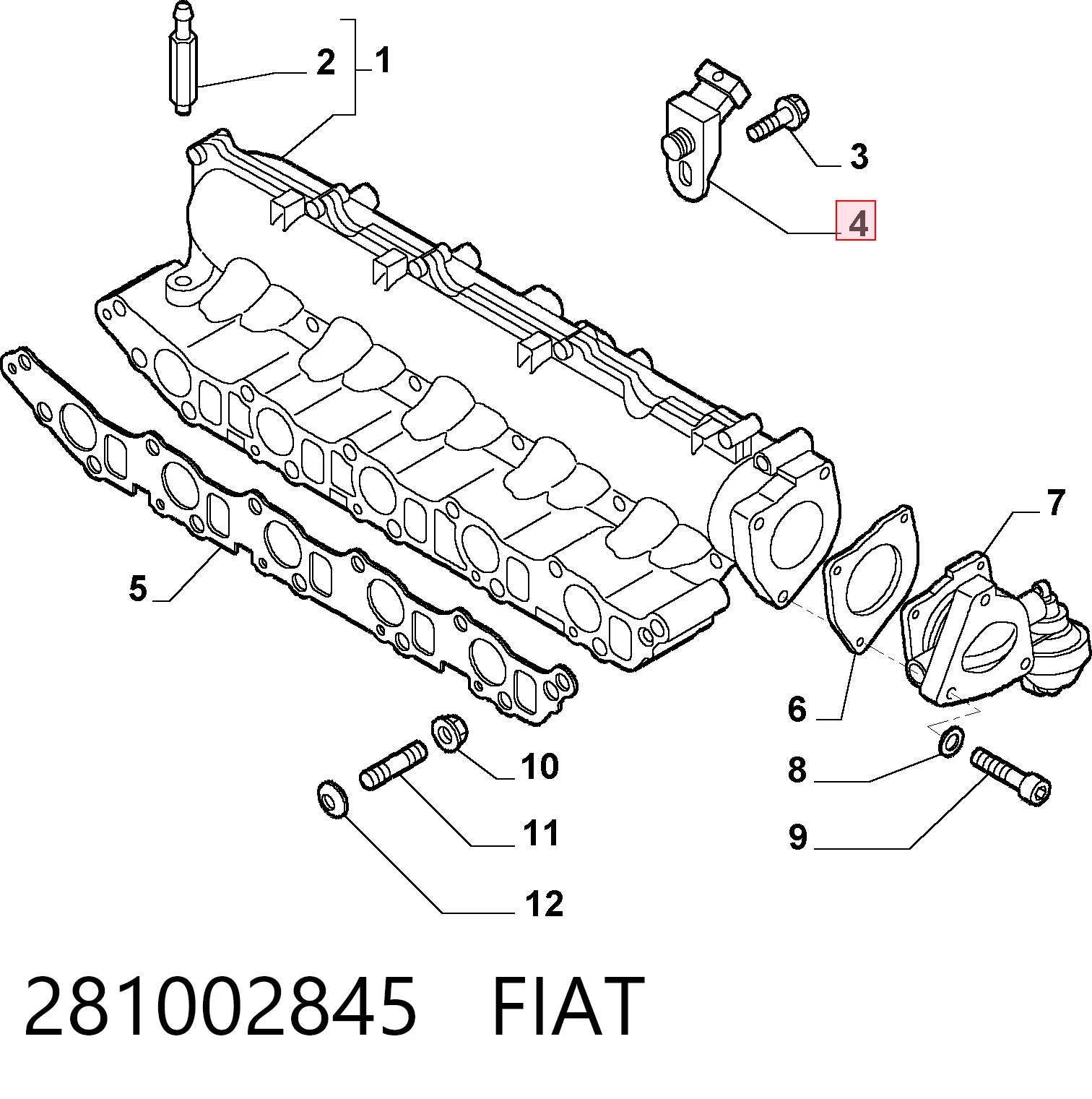 281002845 Fiat/Alfa/Lancia Sensor de pressão no coletor de admissão, MAP