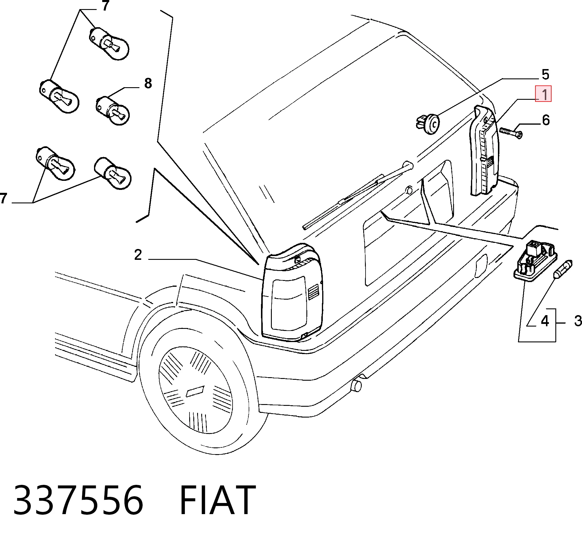  Lanterna traseira direita Fiat Tipo hatchback (160) (1987 - 1996) 