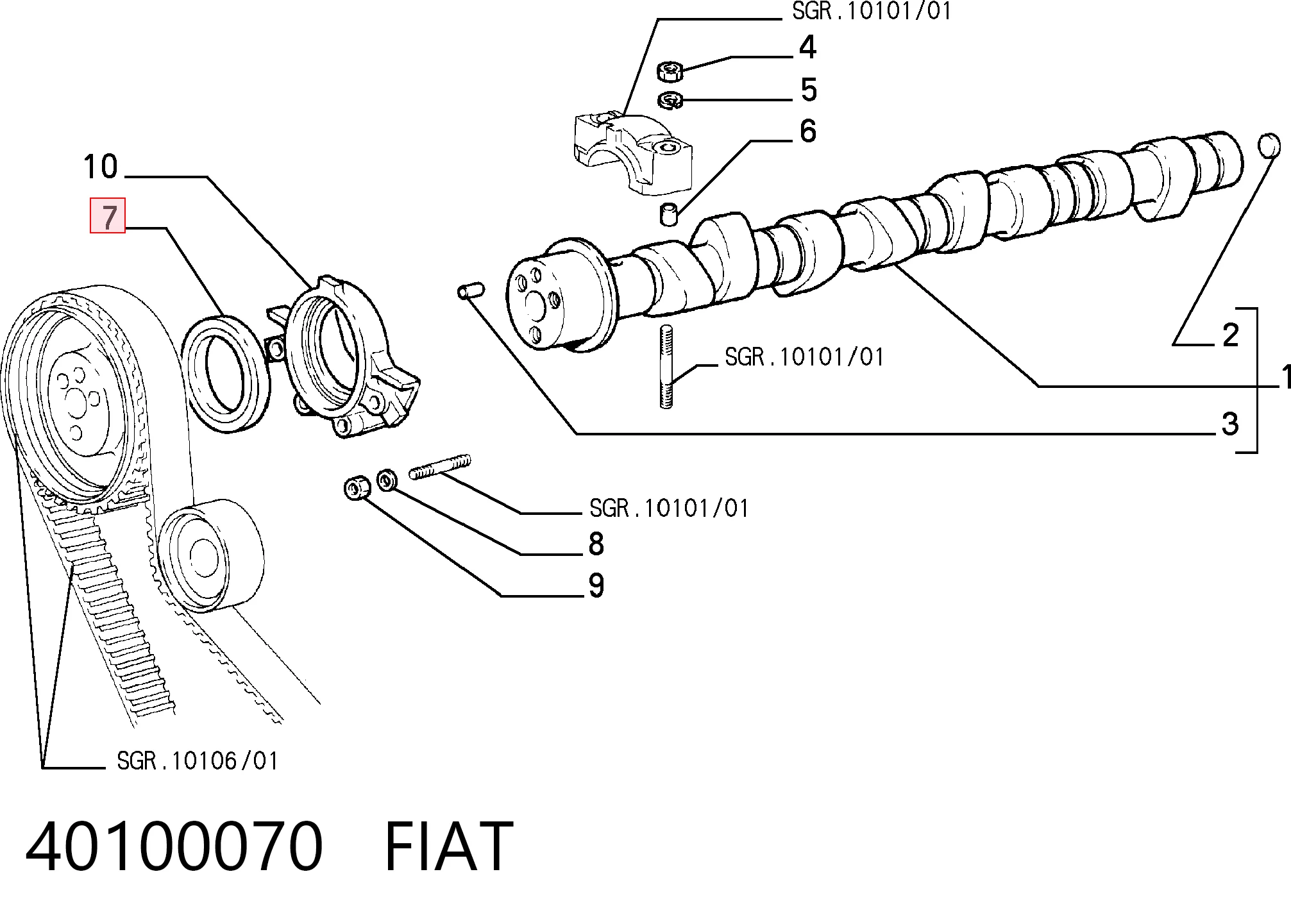 Vedação da árvore distribuidora de motor para Fiat Ducato I 290
