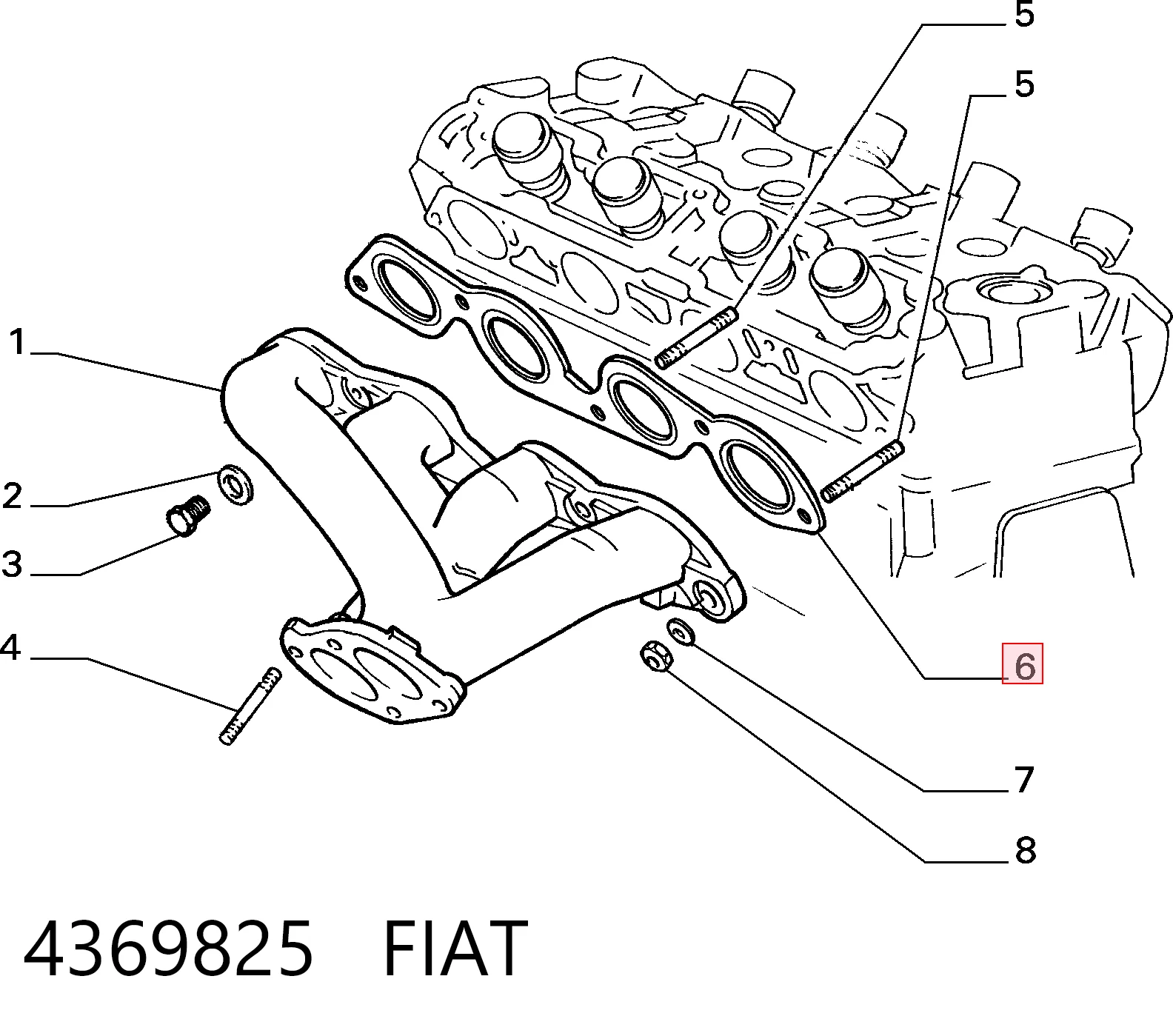 Vedante de tubo coletor de escape para Fiat Tempra  159