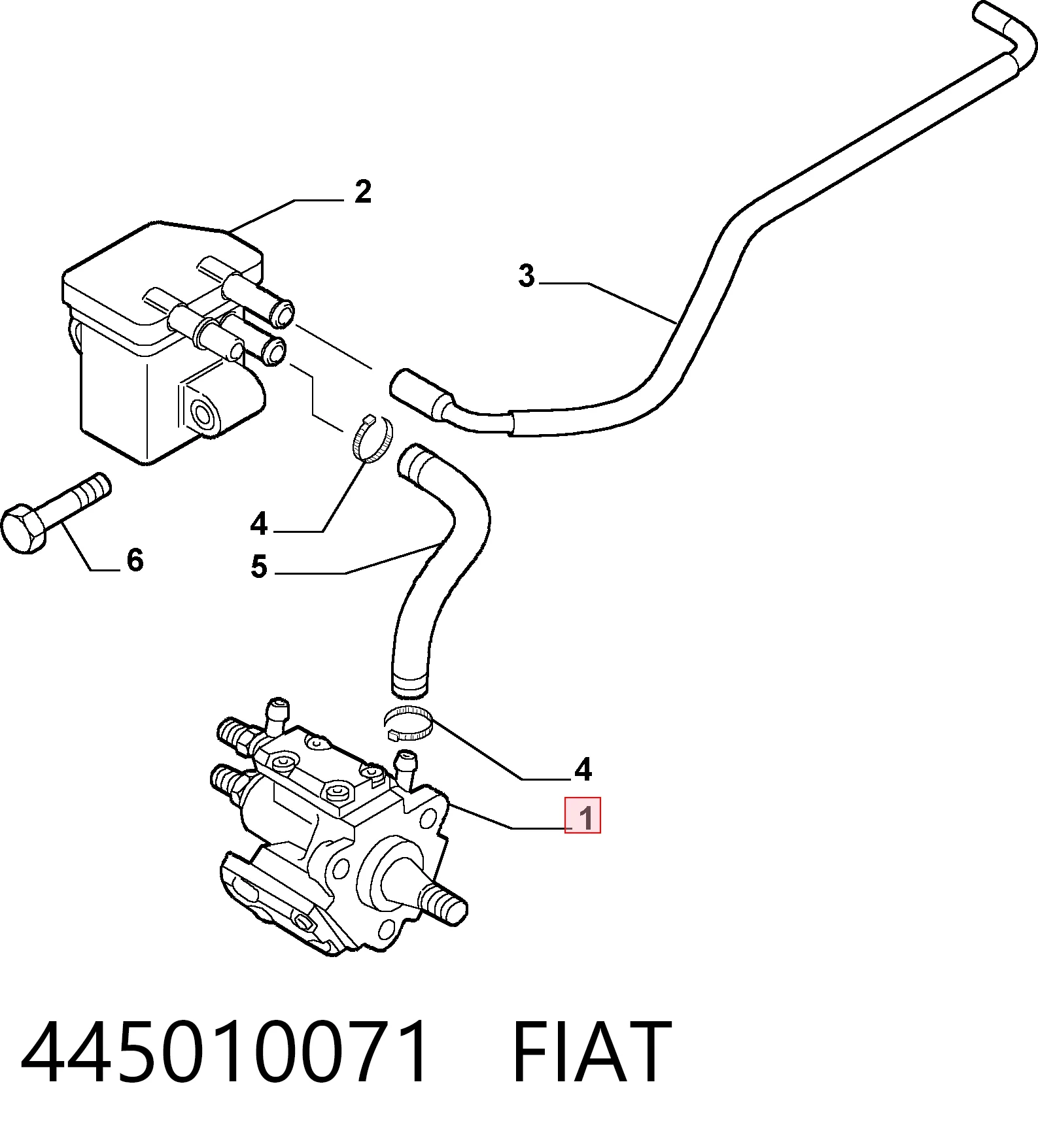 445010071 Fiat/Alfa/Lancia Bomba de combustível de pressão alta