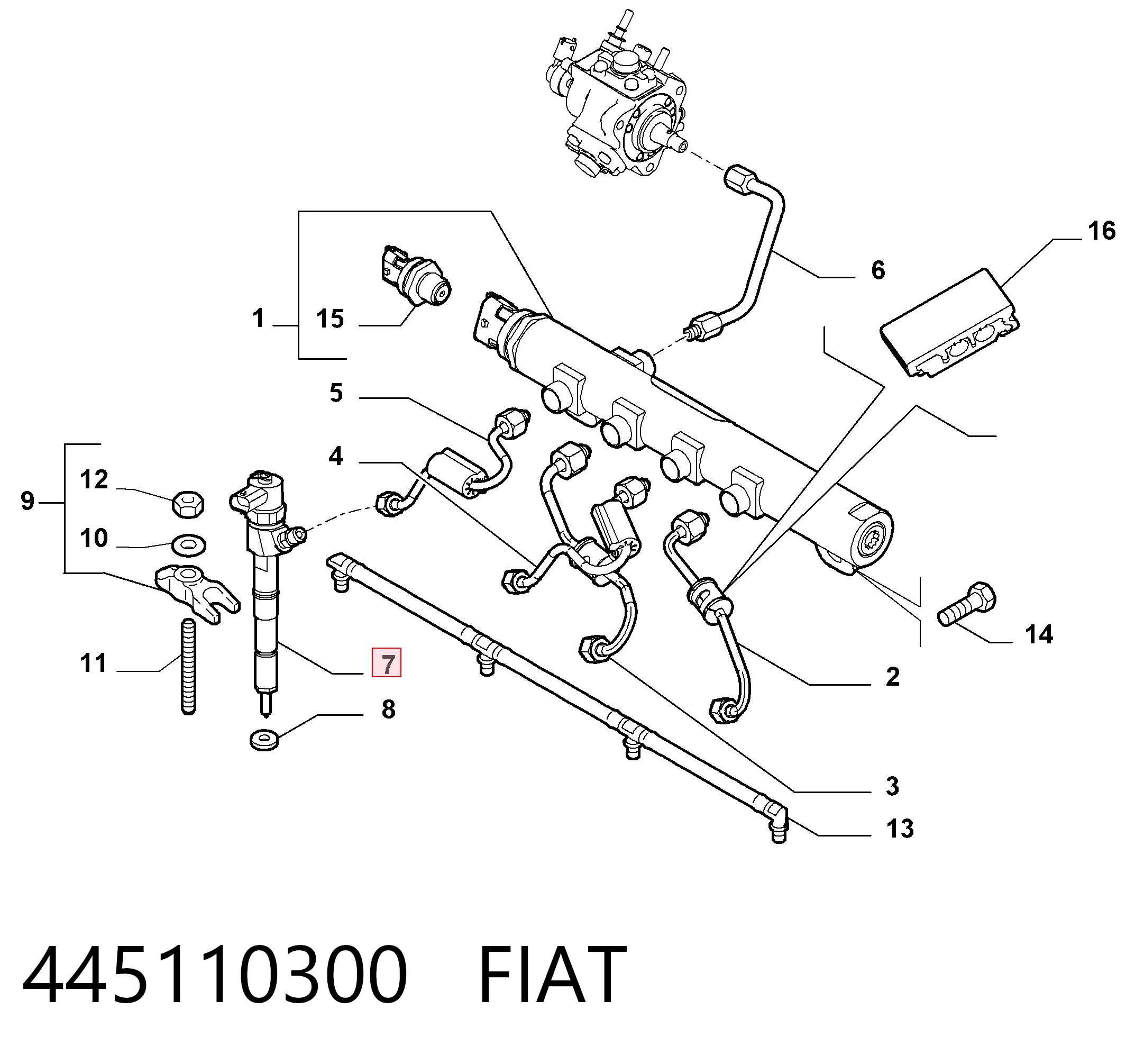 Injetor de injeção de combustível para Fiat Linea  323