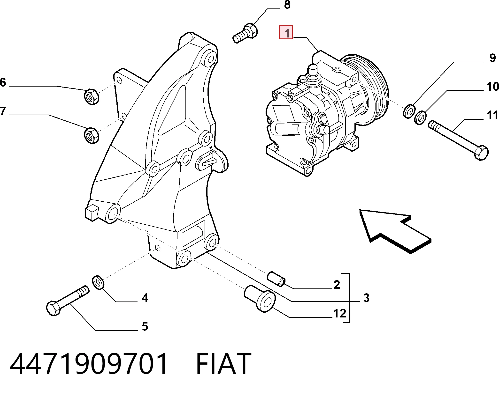 4471909701 Fiat/Alfa/Lancia Compressor de aparelho de ar condicionado