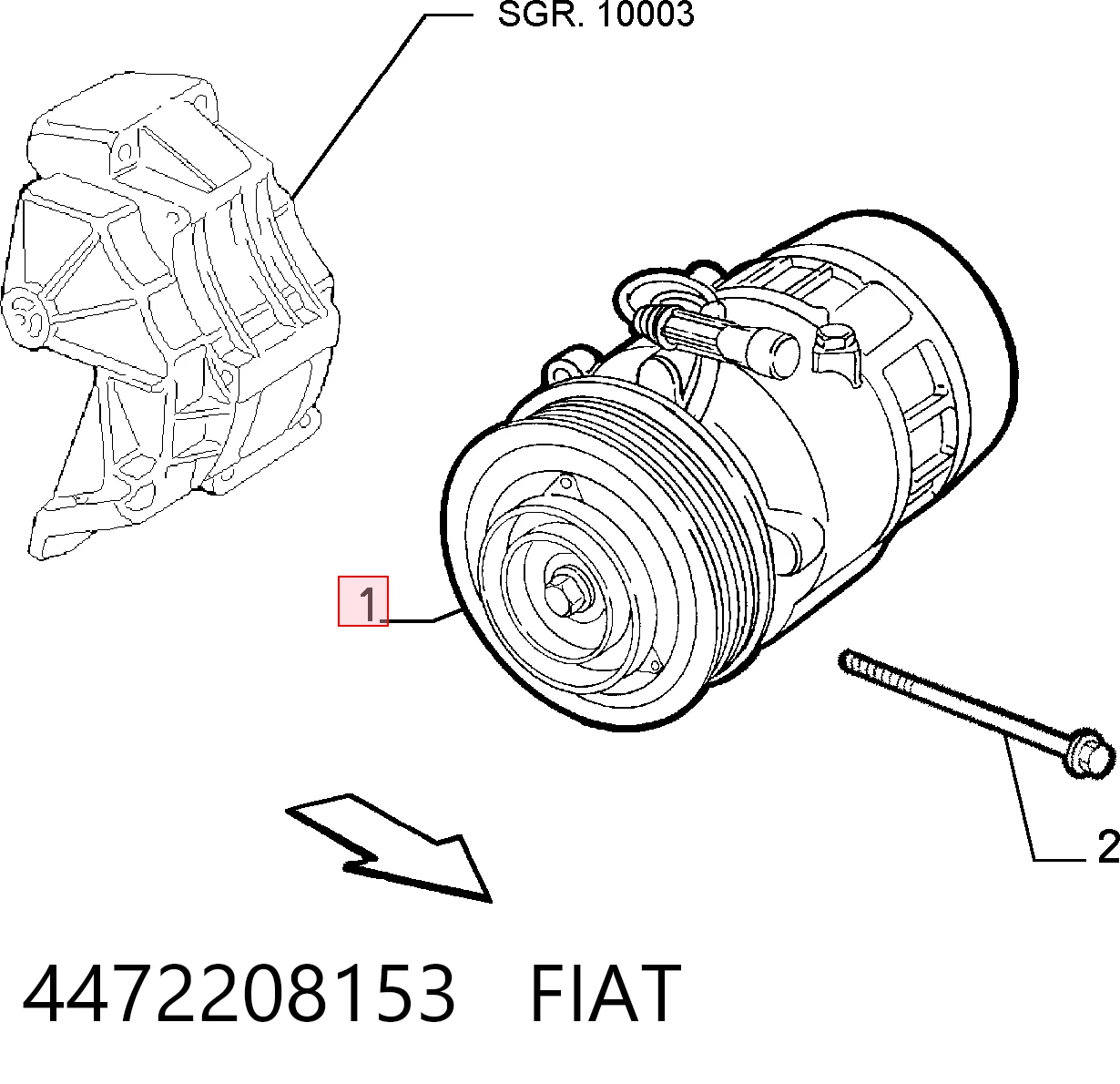 4472208153 Fiat/Alfa/Lancia Compressor de aparelho de ar condicionado