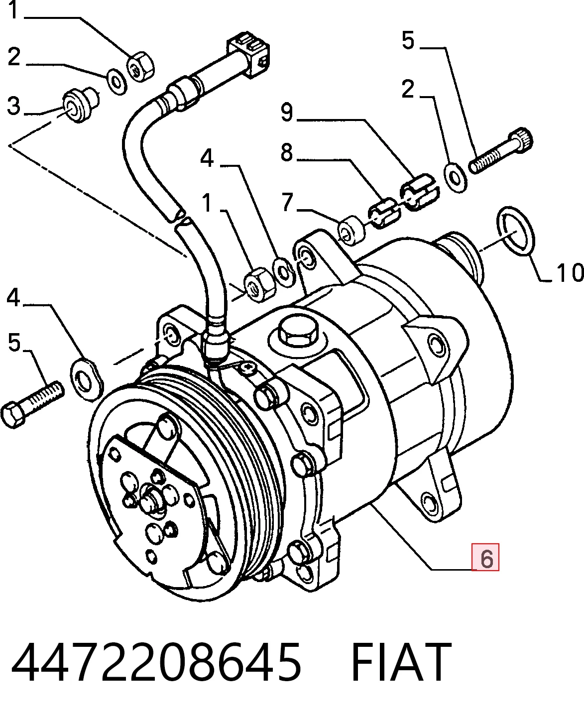 4472208645 Fiat/Alfa/Lancia Compressor de aparelho de ar condicionado