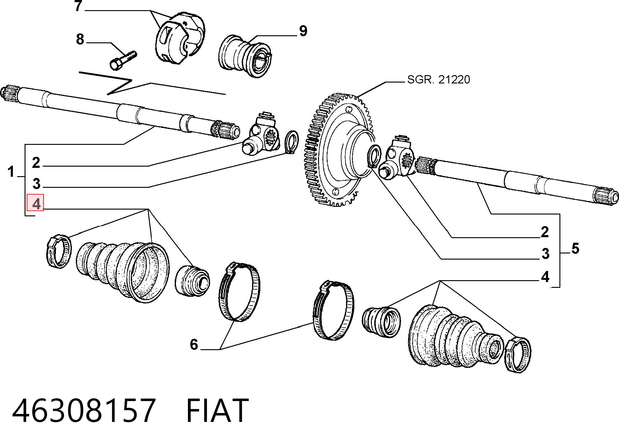 Bota de proteção interna de junta homocinética do semieixo dianteiro Fiat Palio  178DX ao melhor preço