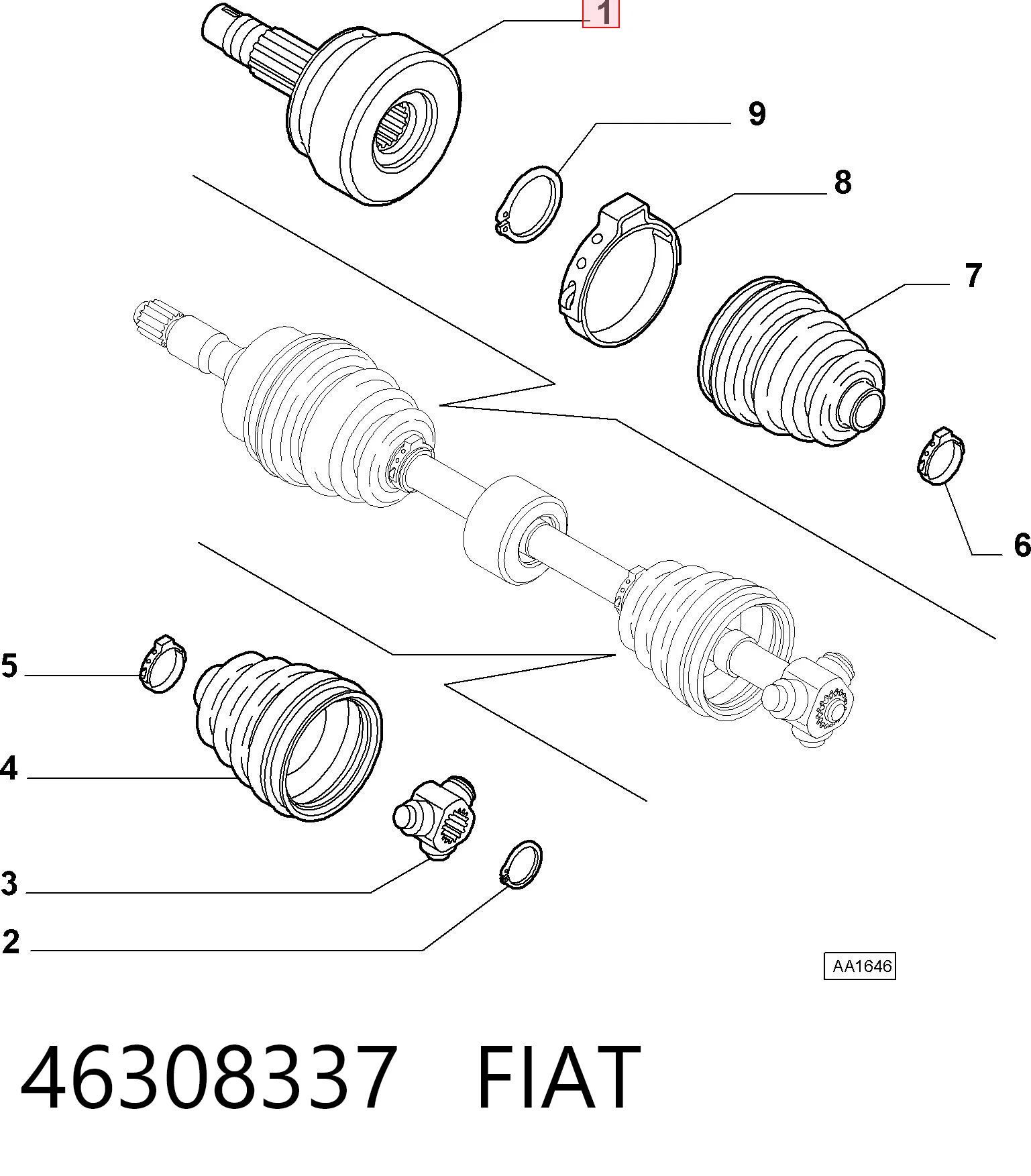 Junta homocinética externa dianteira Fiat Punto  199 ao melhor preço
