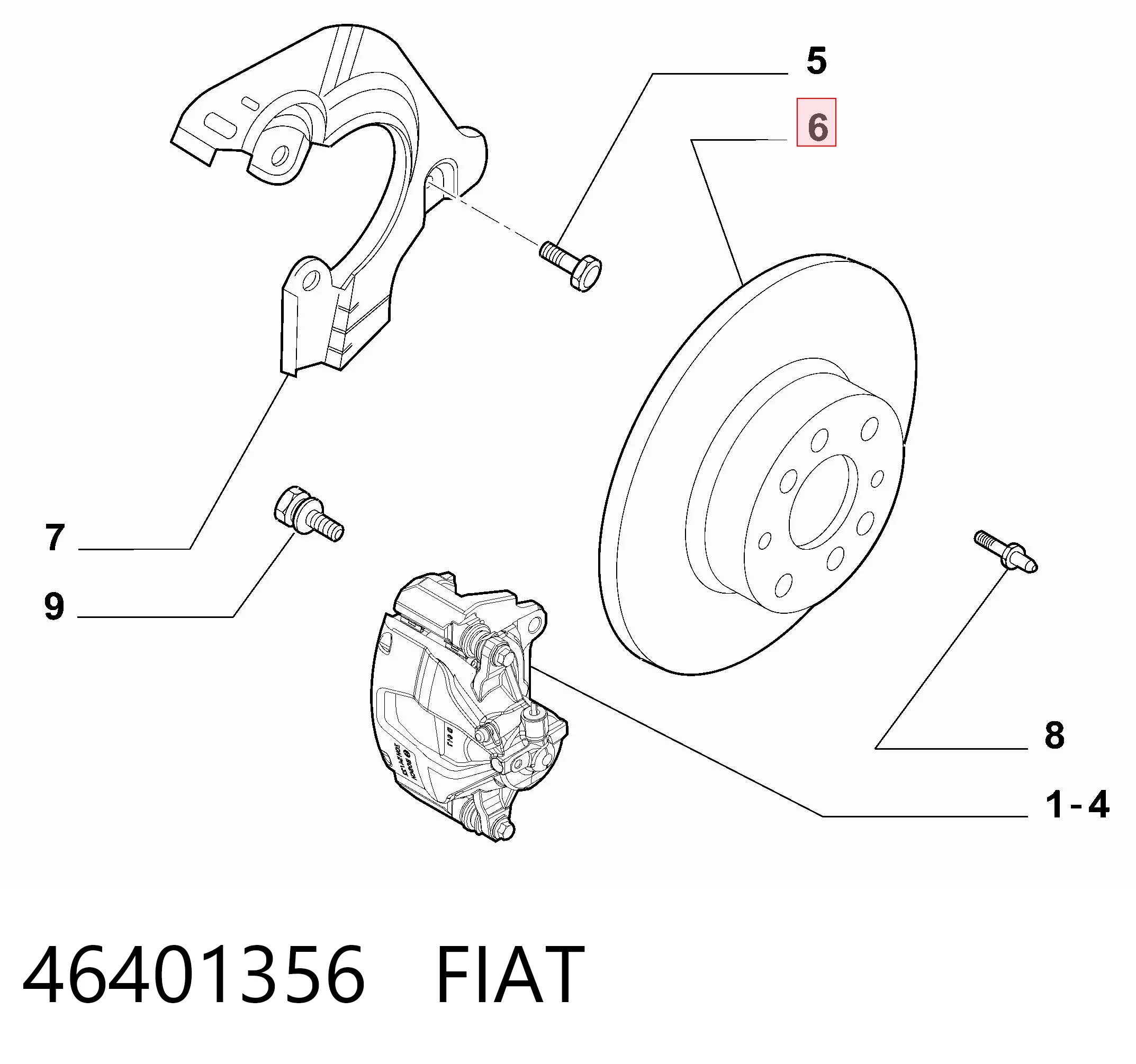 46401356 Fiat/Alfa/Lancia Disco do freio dianteiro