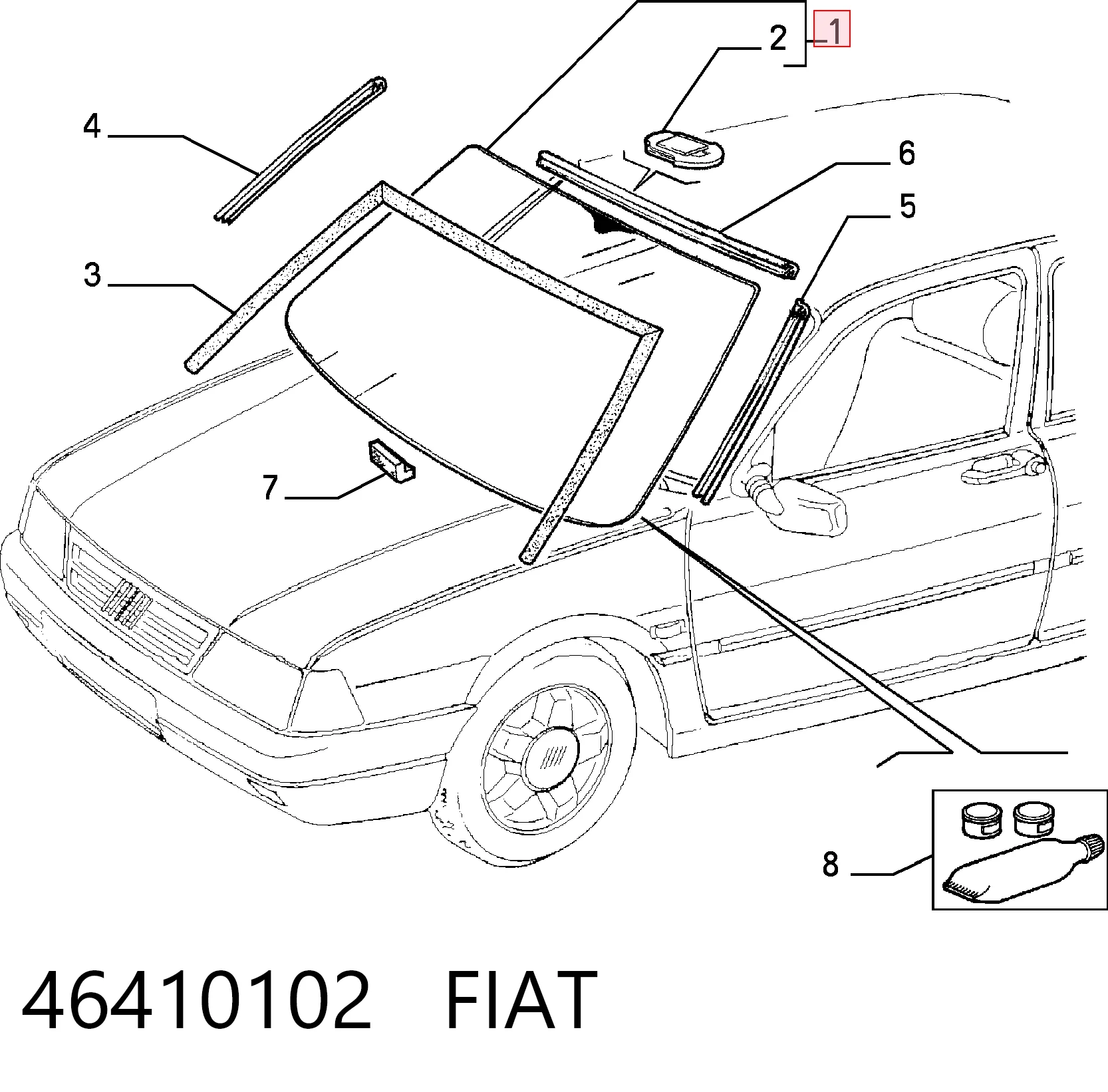  Pára-brisas Fiat Tempra sedan (159) (1990 - 1996) 