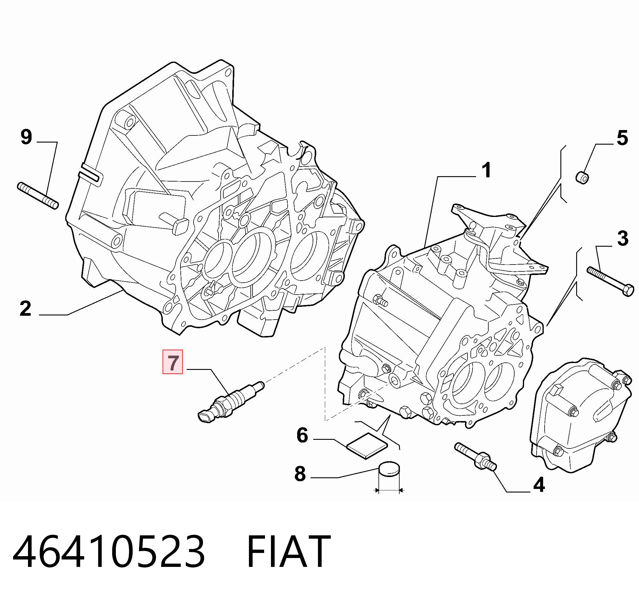 46410523 Fiat/Alfa/Lancia Sensor de ativação das luzes de marcha à ré