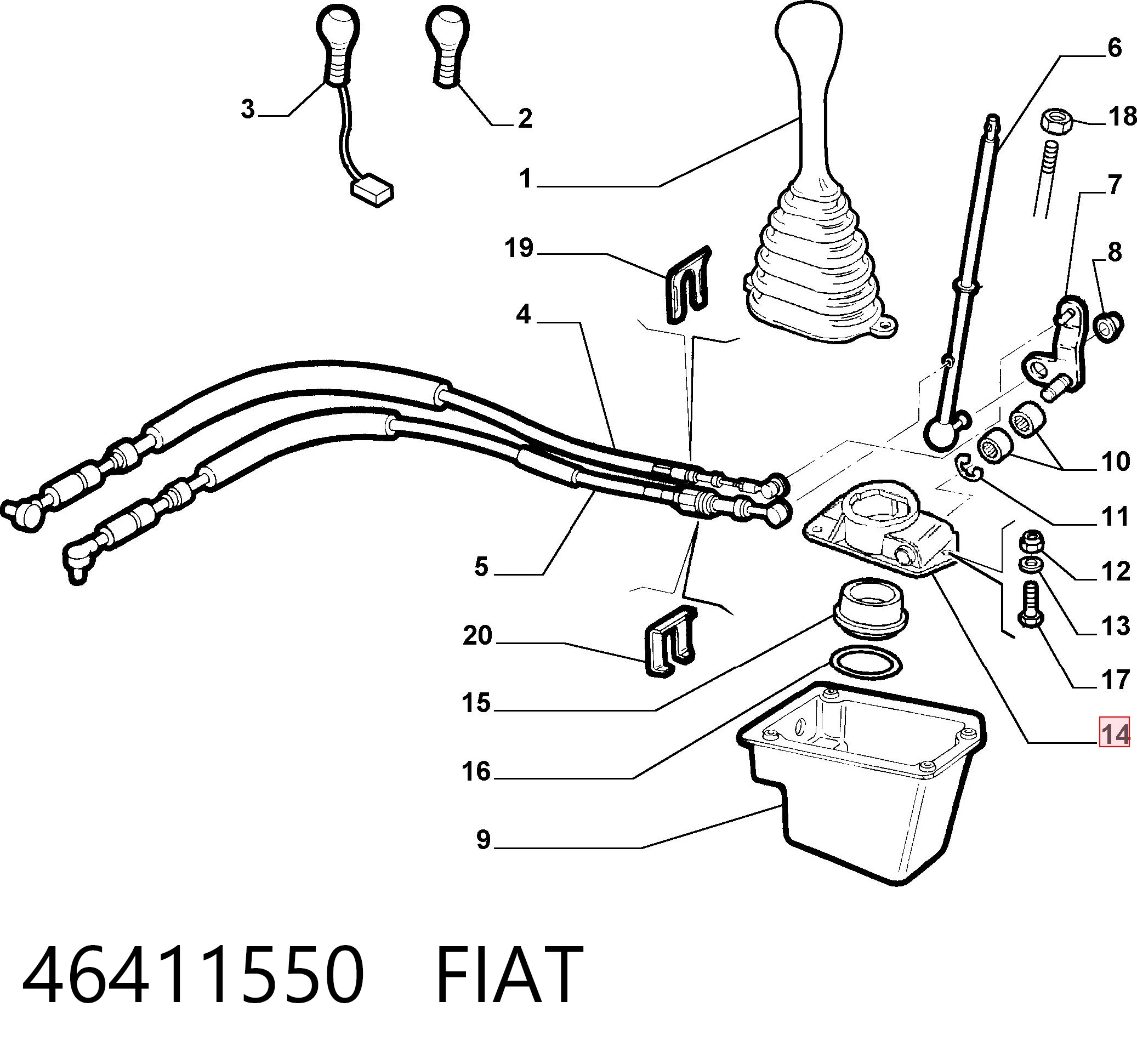46411550 Fiat/Alfa/Lancia Kit de reparação de ligação de mudança