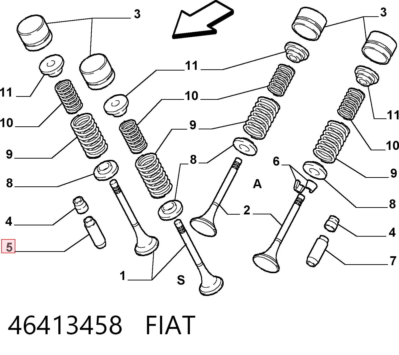 Guia de válvula para Alfa Romeo 146  930