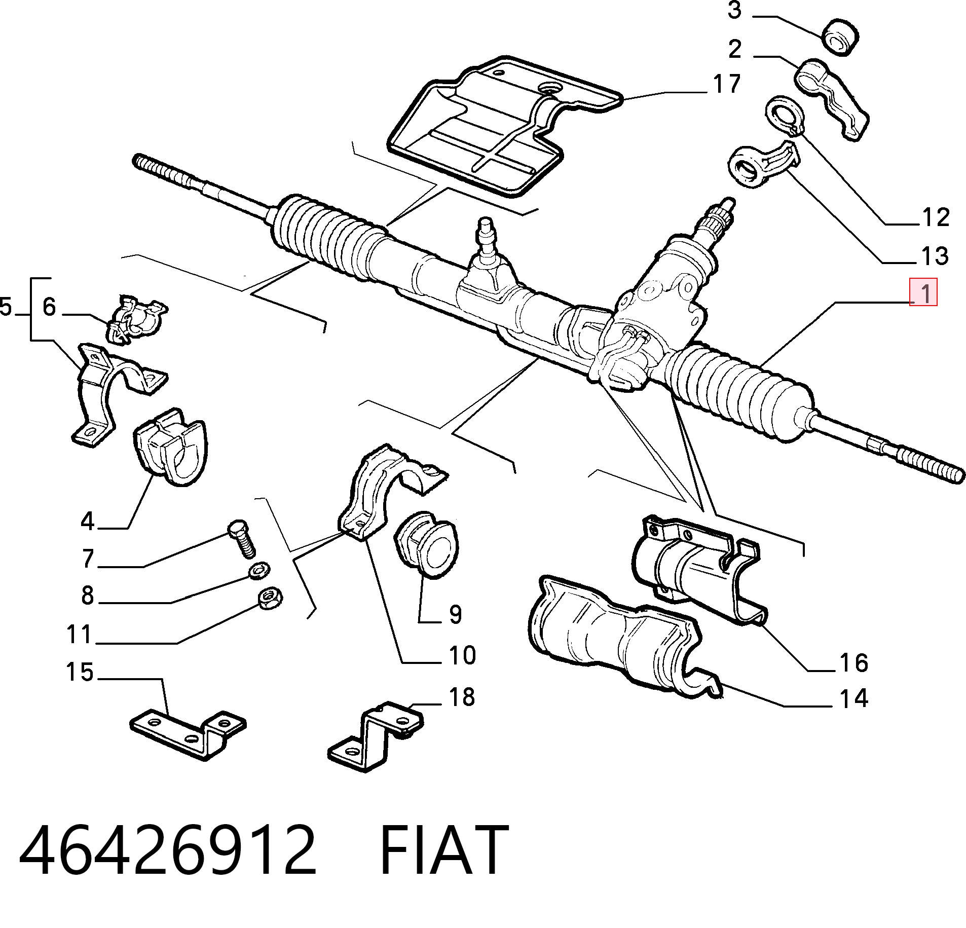Cremalheira da direção Fiat Fiorino preço, a partir de 278,96 USD