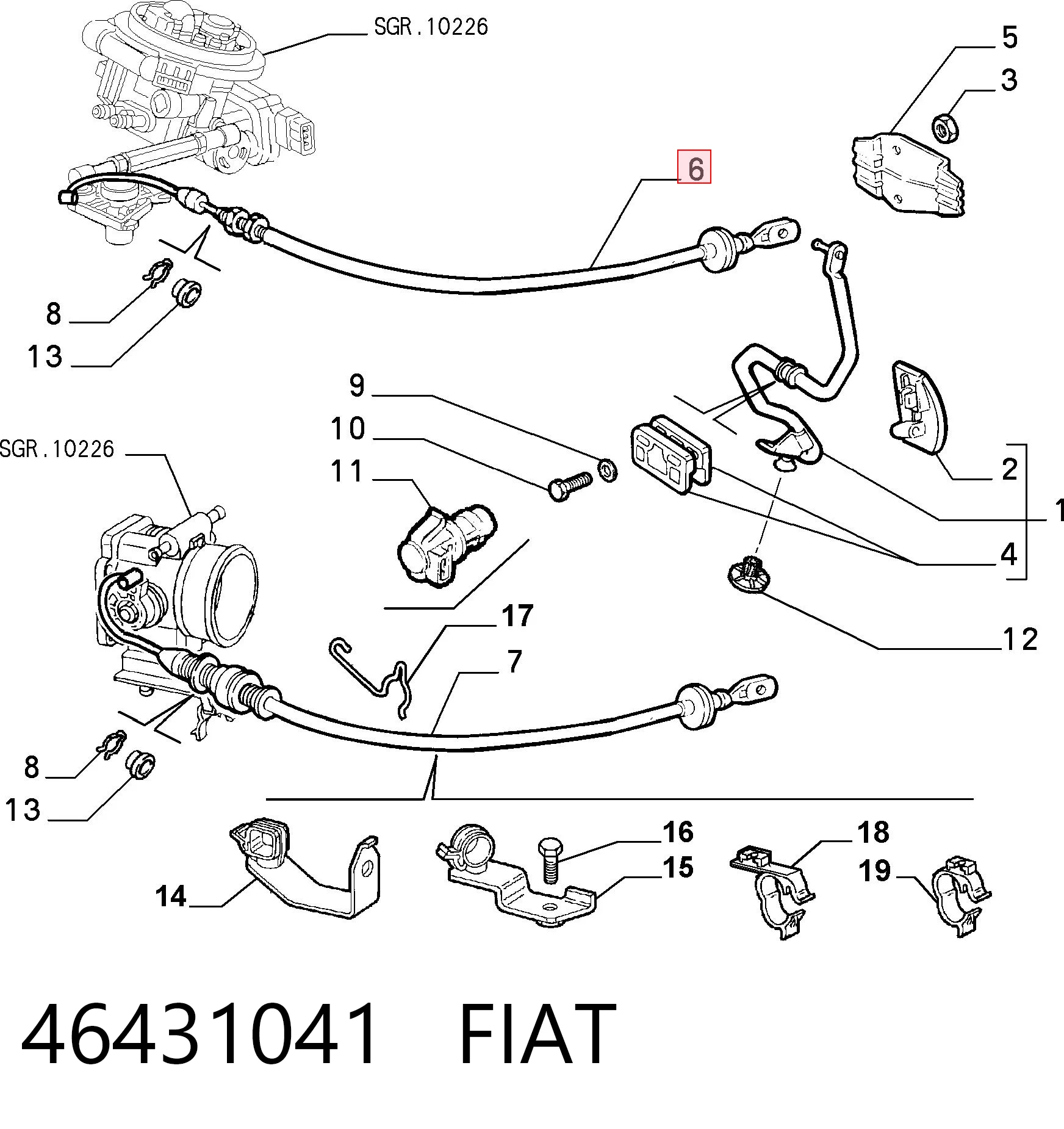 Cabo/pedal de gás (de acelerador) Fiat Bravo  182 ao melhor preço
