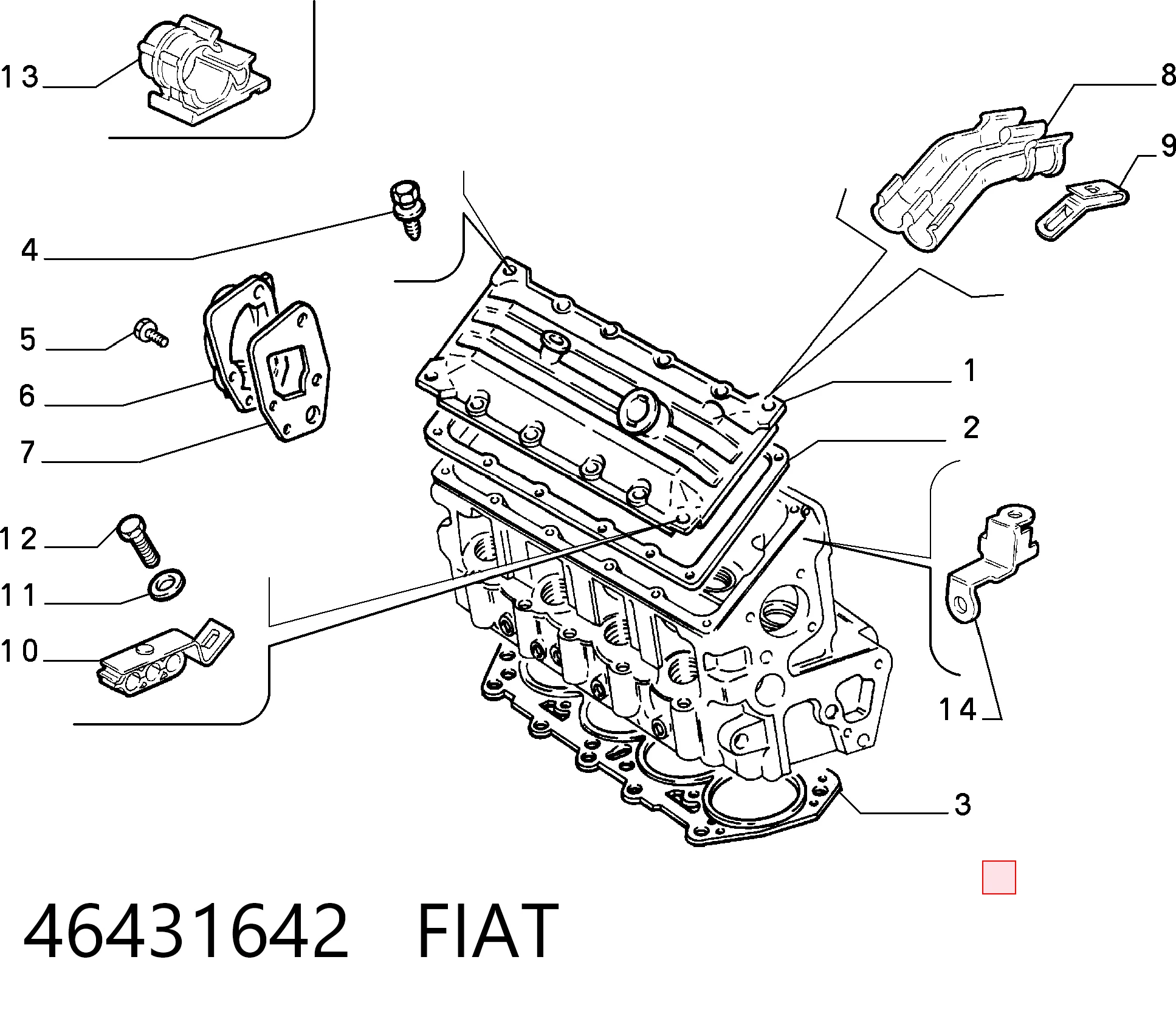 Vedante de cabeça de motor (CBC) 8701237 Kamoka