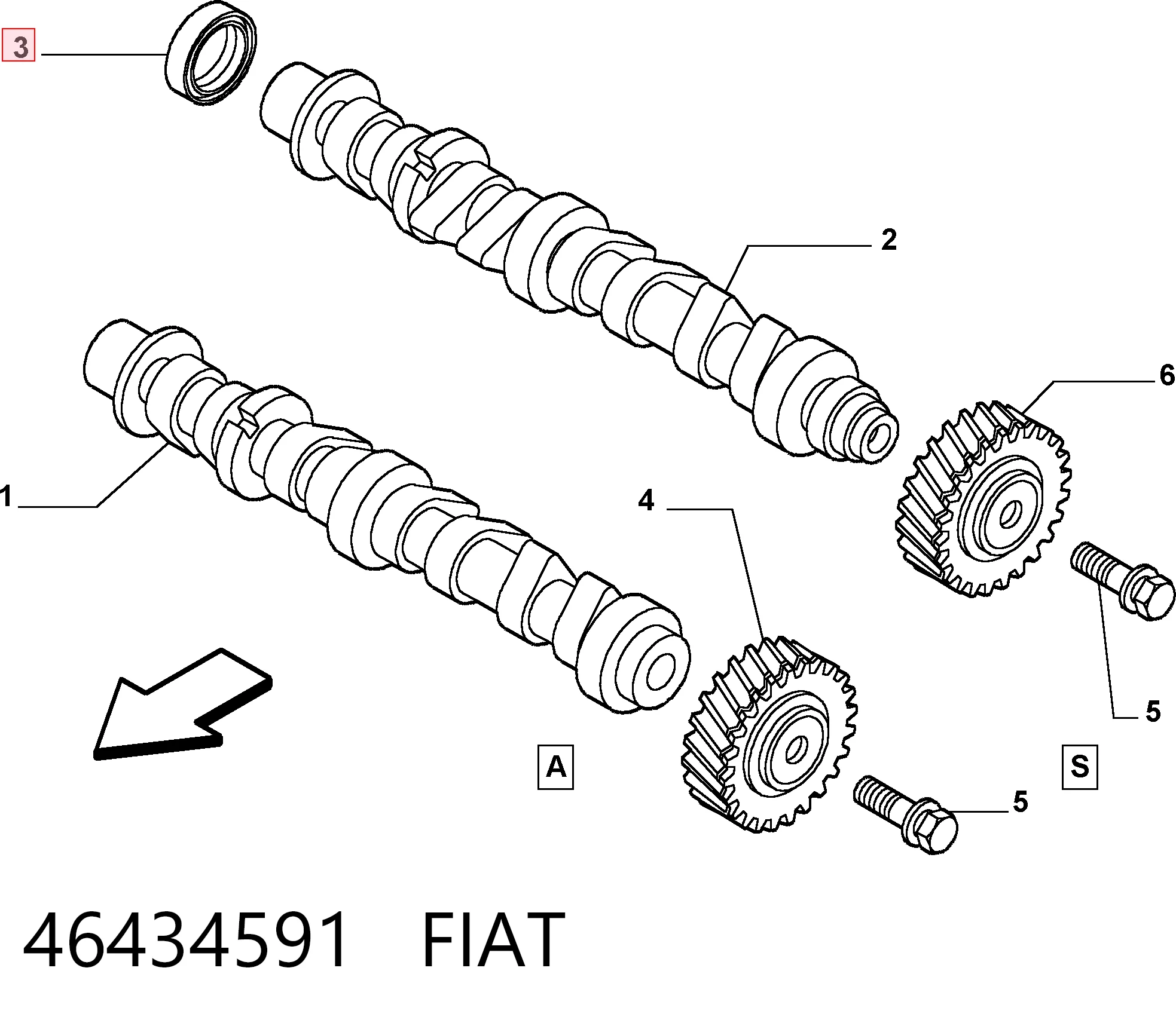 Vedação da árvore distribuidora de motor 55195339 General Motors