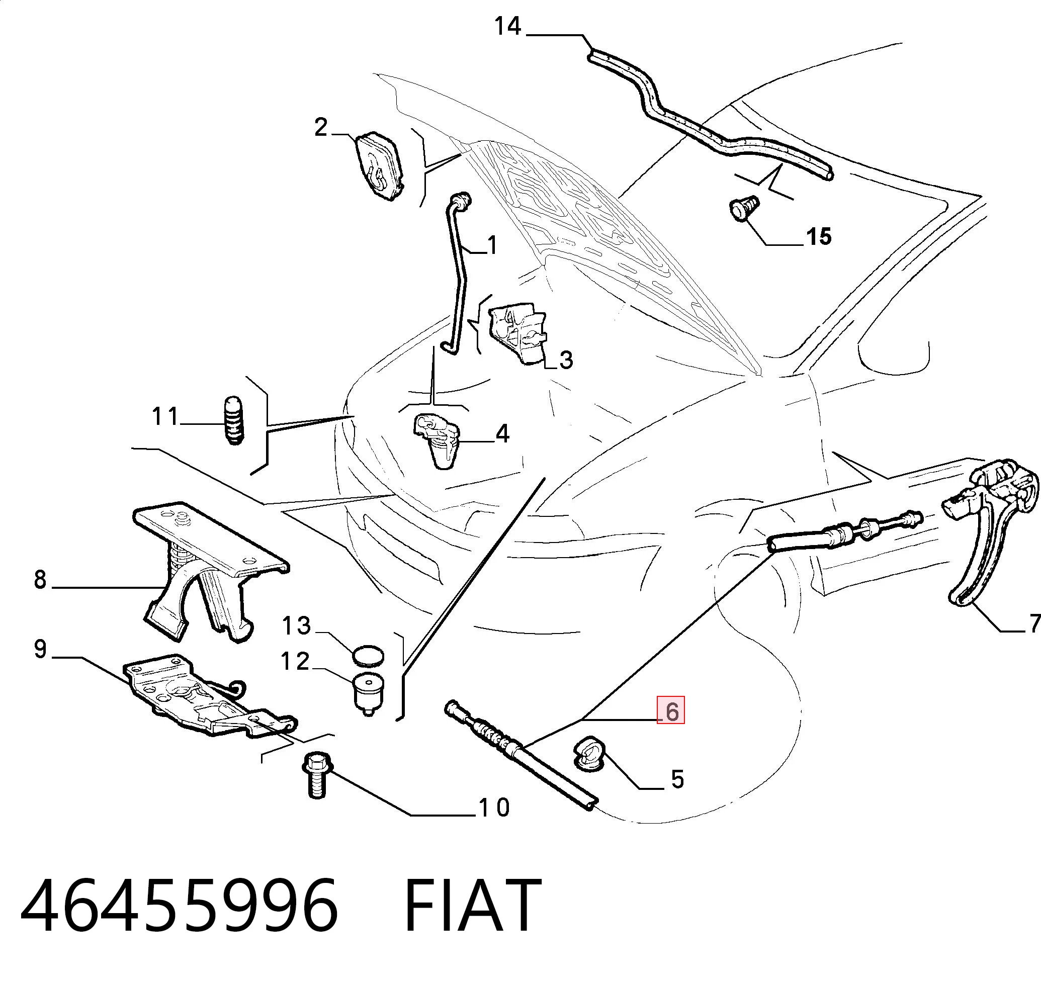 Cabo de abertura da capota Fiat Palio  178BX ao melhor preço