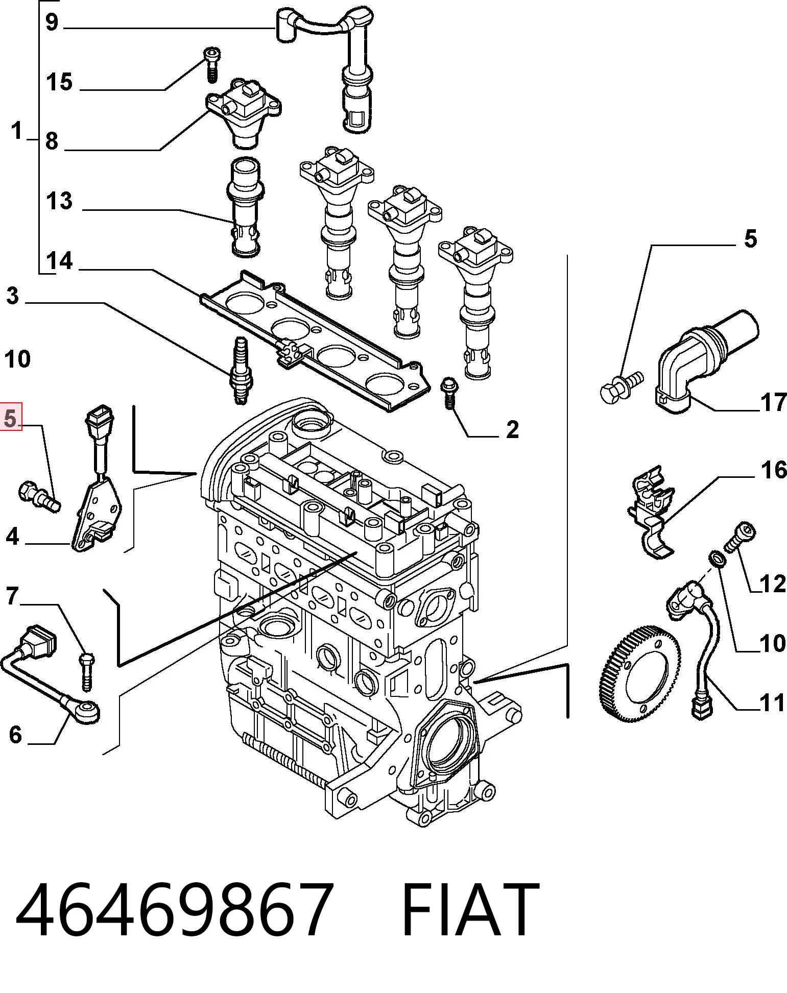 Sensor de detonação para Alfa Romeo 147 937
